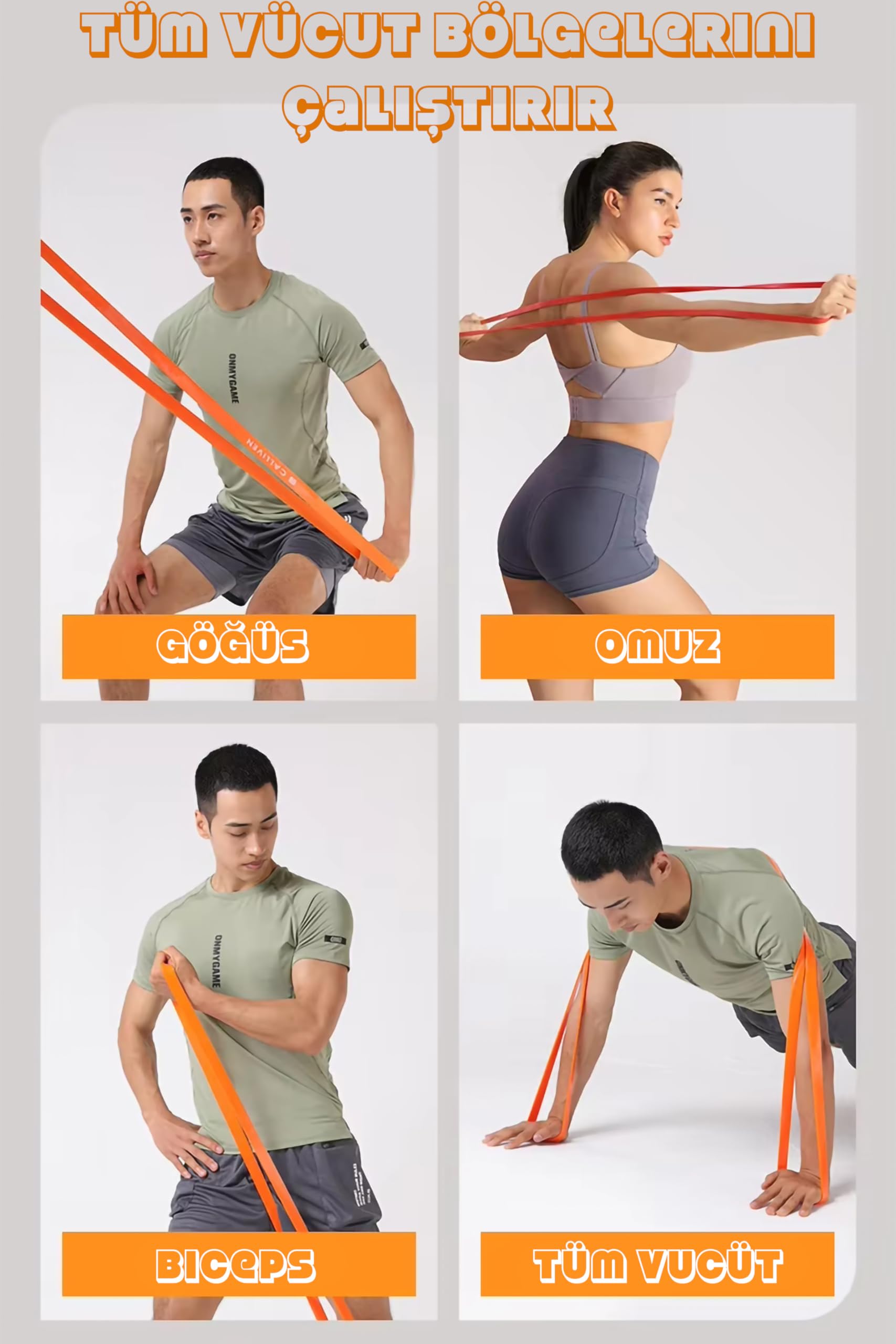 Telvesse Direnç Bandı Kas Geliştirme Lastiği Fitness Pilates Cross Training Bant Yoga Push Up Barfiks Bandı (15 KG (KIRMIZI))