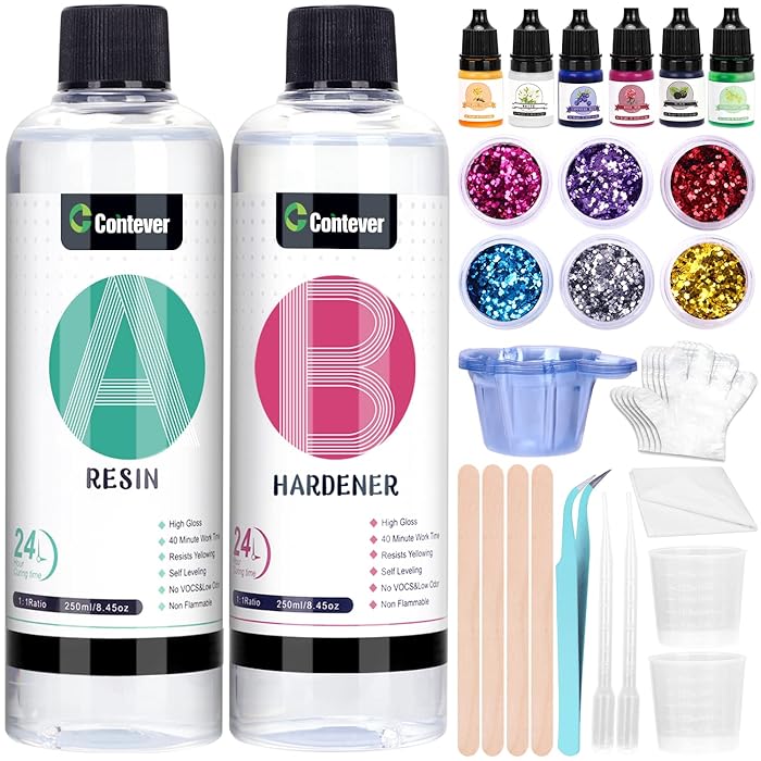 Buy Epoxy Resin Kits for Beginners, 500ml/17.6oz Crystal Clear Resin