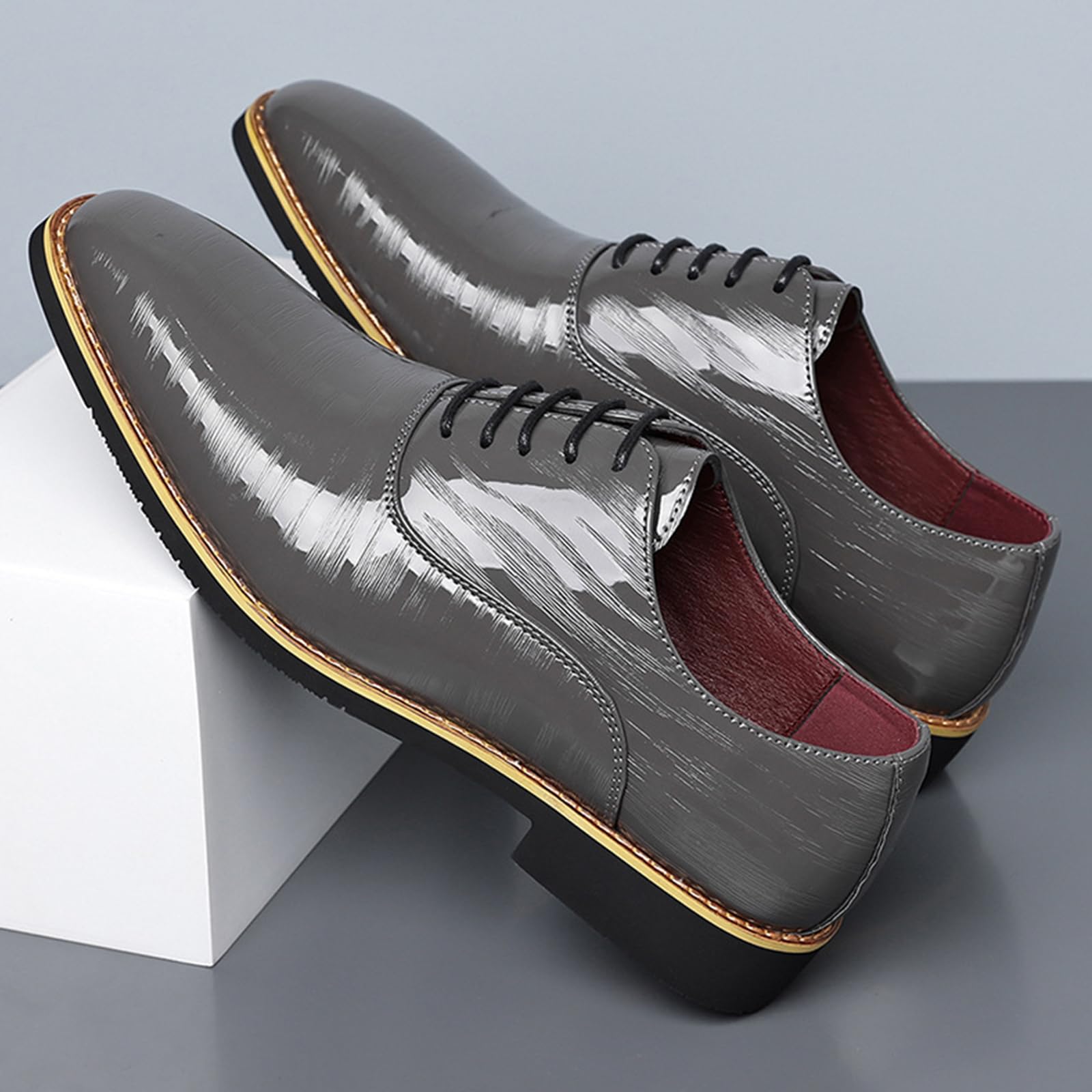 Scarpe Oxford da Uomo in Pelle Scarpe Eleganti con Lacci Punta