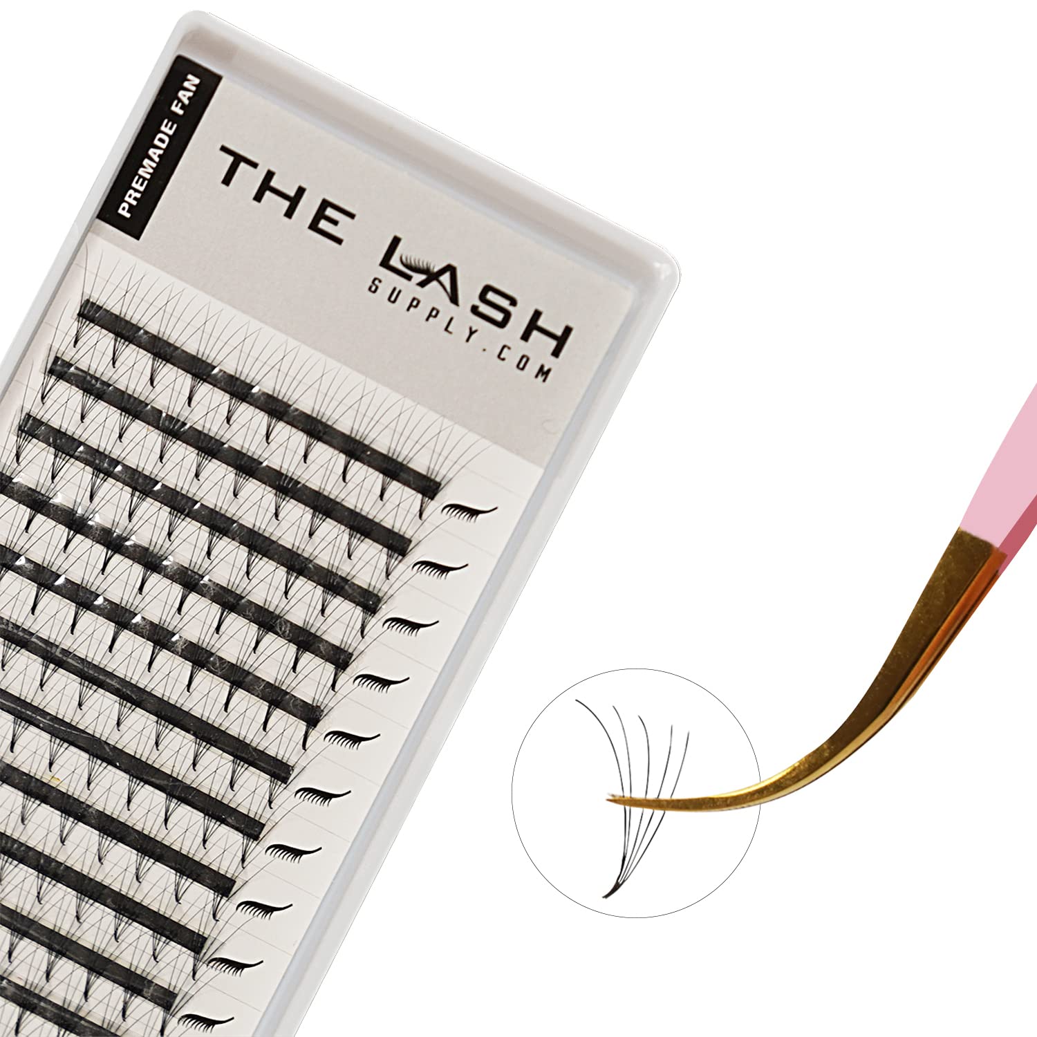 THE LASH SUPPLY 120 Fans, 5D Premade Fan Eyelash Extensions, C/D Curl, Mix Length 9-15mm, 0.07 Thickness, 12 Lines, Volume Lash Extensions, Natural and Long-lasting Curl, Mix Pack