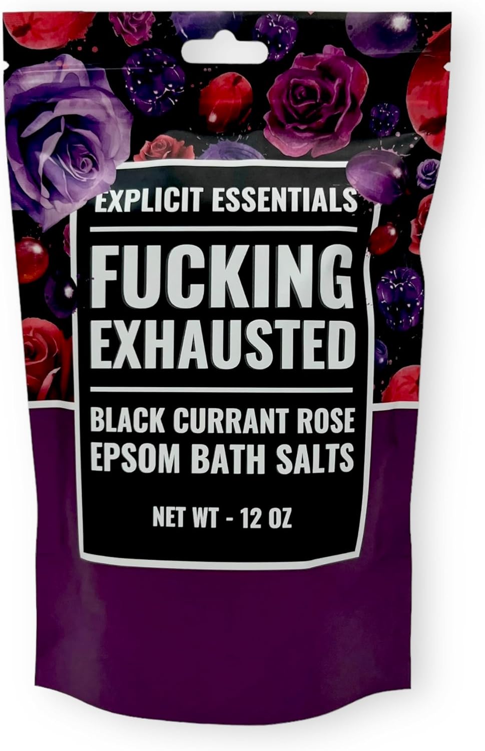 Black Currant Rose Epsom Bath Salts, Relaxation Blend, 12 oz