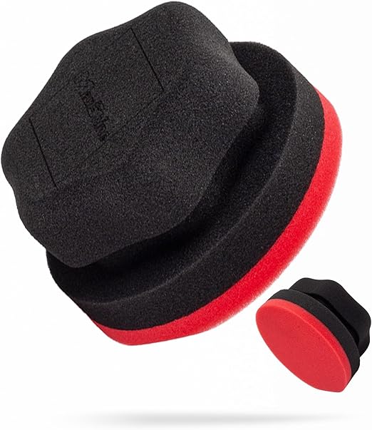 Maxshine Universal Red Hex Grip Car Wax Foam Applicator – Ultra-Soft, Ergonomic Design for Easy Application of Wax Compounds – Ideal for Auto Detailing