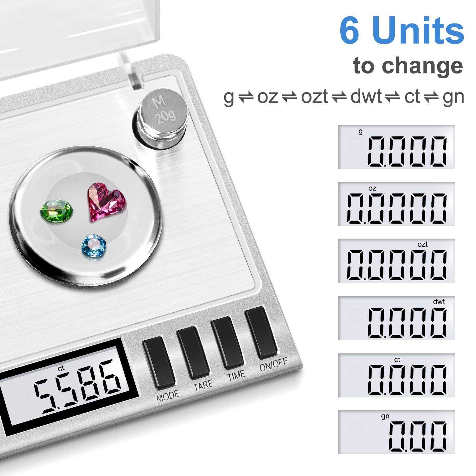 Fuzion Milligram KD-50 Balance Plateforme Numérique en Acier Inoxydable avec 6 Unités 0,001 g