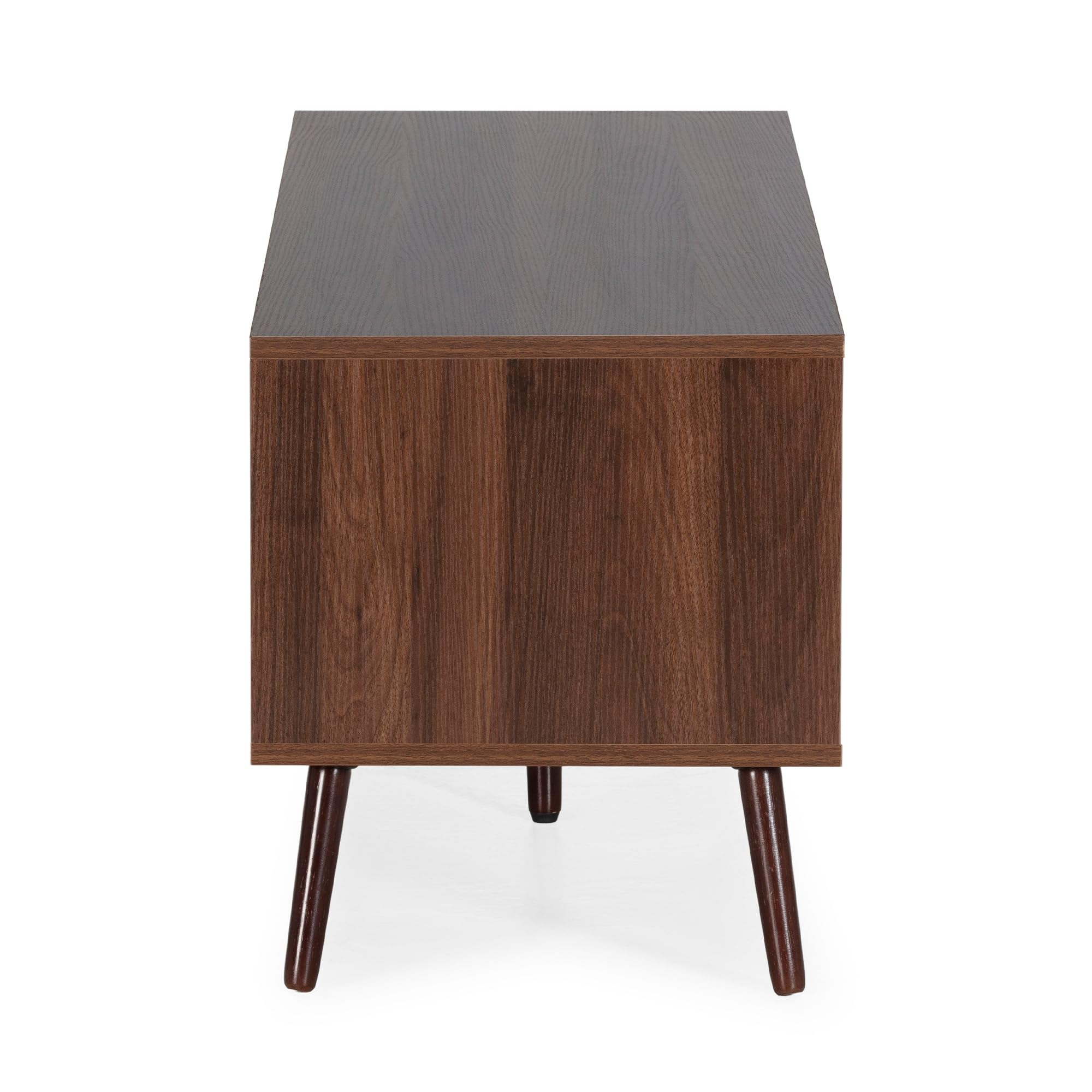 HOMN LIVING Mobile TV Lluvia, 3 ante, finitura noce, 130 cm (larghezza) x 40 cm (profondità) x 45 cm (altezza)