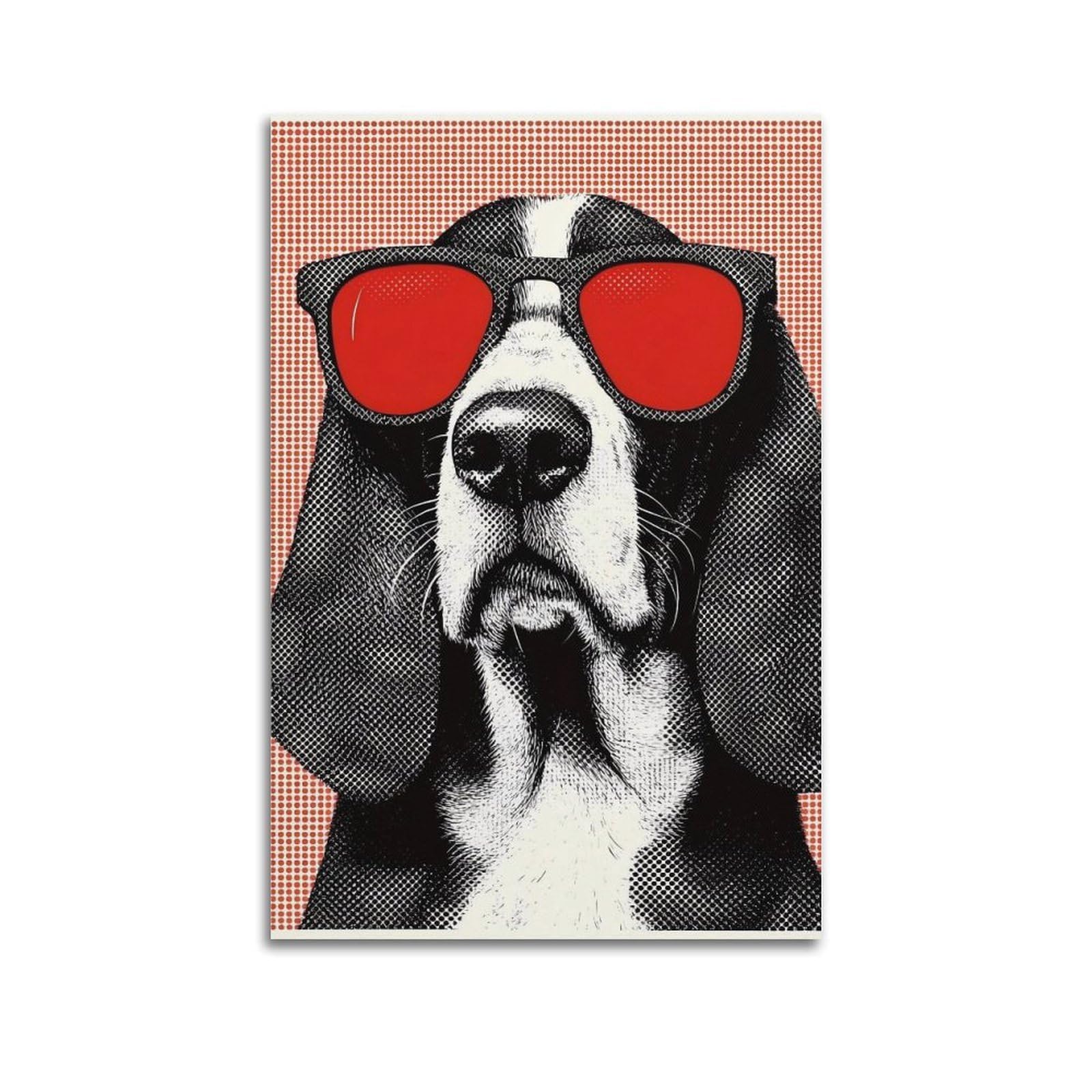 JUWRHRHHRH Funny Dog Poster Canvas Aesthetic Wall Art Painting Decor for Living Room Bed Room 20x30inch(50x75cm) Unframe-style