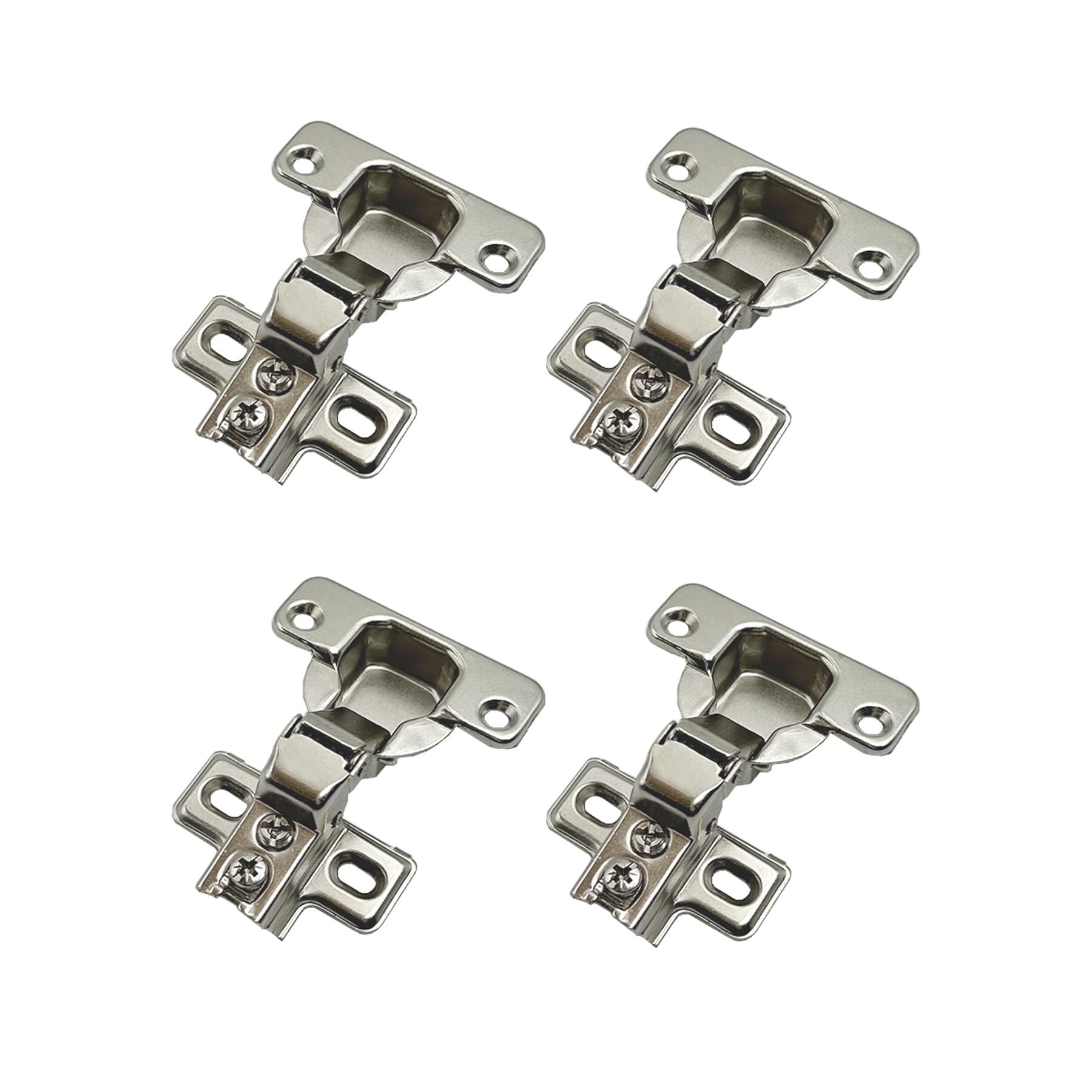LIKERAINY 95 Degree Half Overlay Face Frame Hinge 35mm for Cabinet Door Compact Short Mini Hinges for Cabinet Cupboard Wardrobe Pack of 4