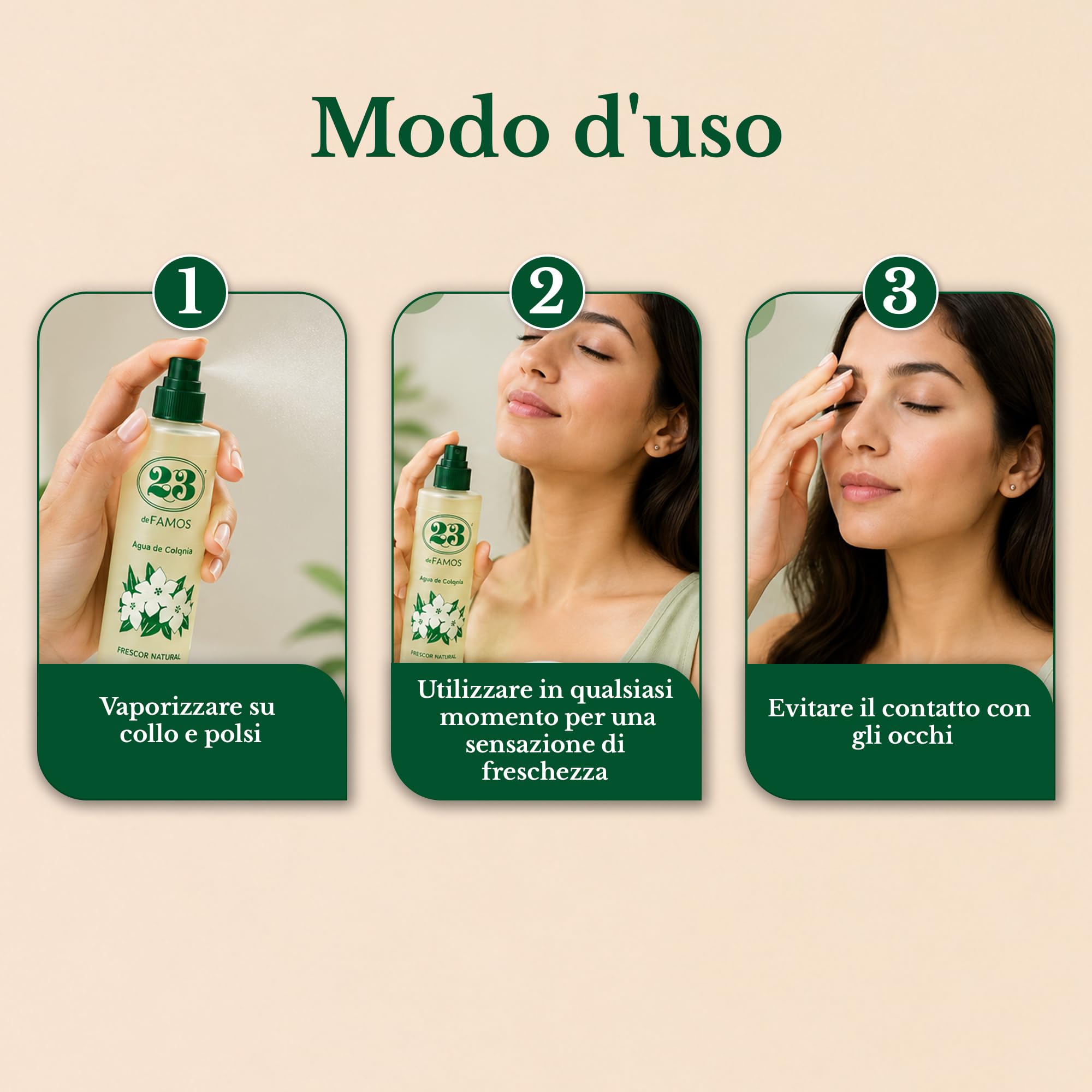 Famos Eau de Cologne 23, 300 ml – Eau de Cologne Unisex – Profumo Fresco ed Elegante – Spray Quotidiano – Collezione Spirituelle 23