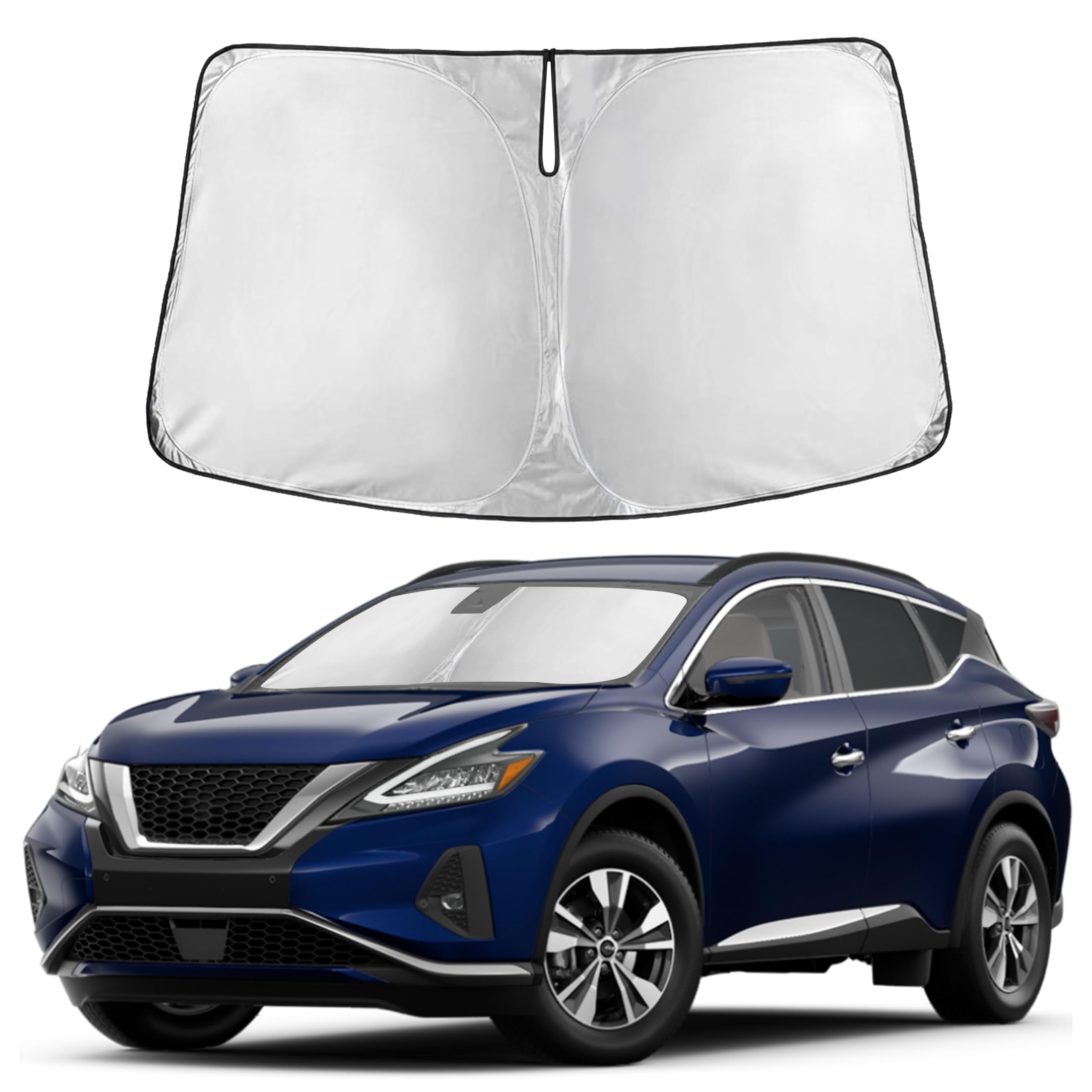 Autovir Windshield Sun Shade Fit for 2015-2022 2023 2024 Nissan Murano Sunshade, Front Car Window Shades Sun Visor, Blocks UV Rays & Heat, Car Accessories Fit for Nissan Murano 2015-2024