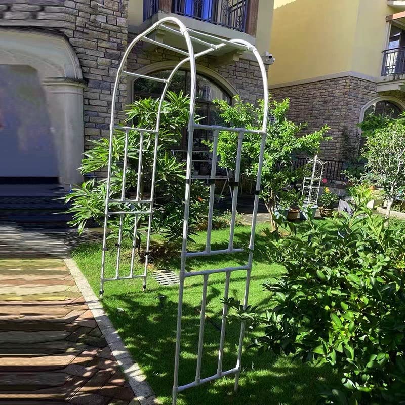 Metalowa pergola do łuku ogrodowego, stojak do pnącza, odporna na warunki atmosferyczne, biała, szerokość: 150 cm, 180 cm, 210 cm, 250 cm, 280 cm, 320 cm (rozmiar: 300 x 240 cm)