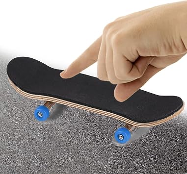 YUYTE Wooden Finger Skateboard Toy with Antislip Design, Kids (Dark Blue)