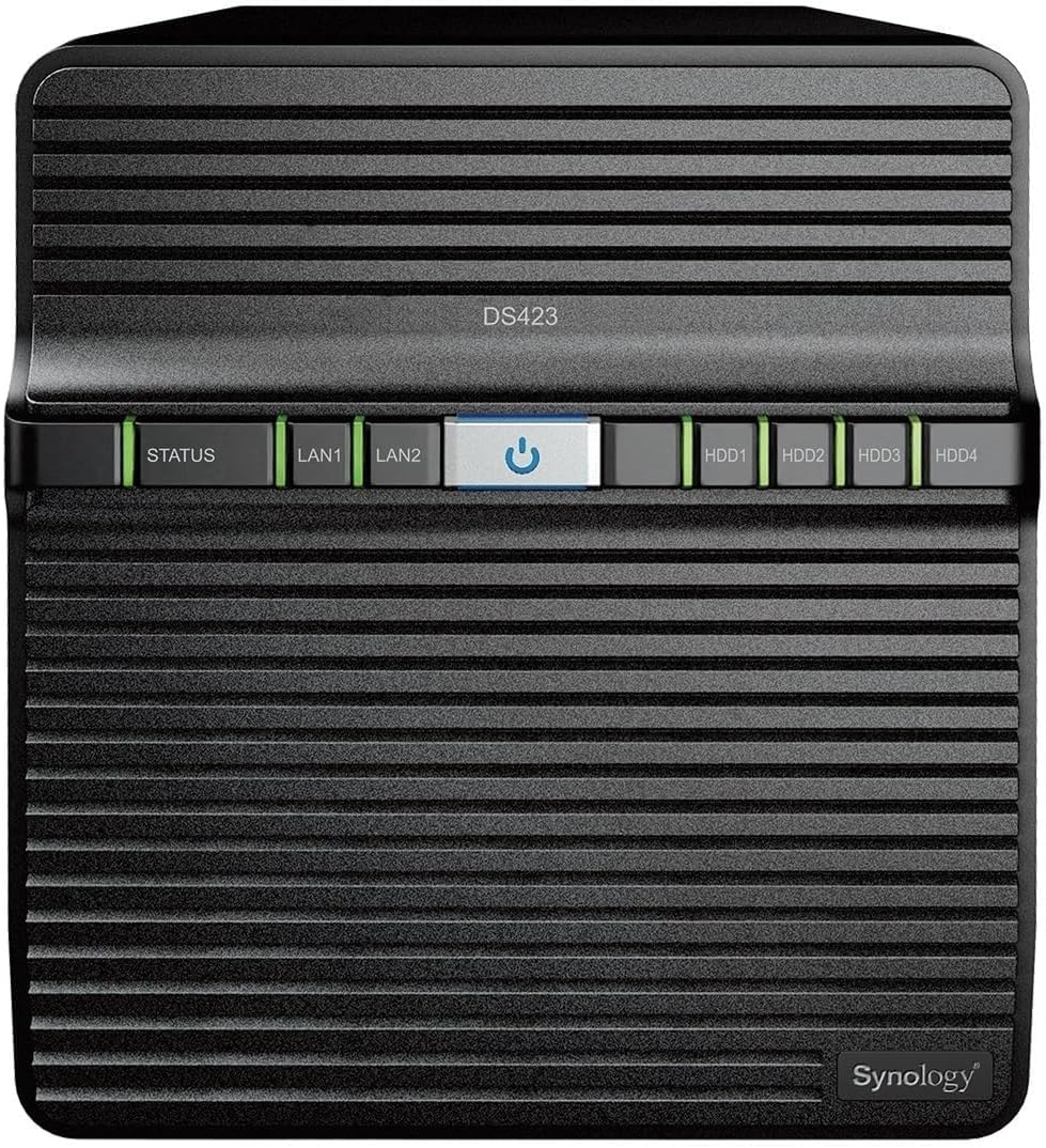 Synology DS423 4-Bay Diskstation NAS (Realtek RTD1619B 4-Core 1.7 GHz 2GB DDR4 Ram 2xRJ-45 1GbE LAN-Port) 16TB Bundle mit 4 x 4 TB Seagate IronWolf NAS HDDs (ST4000VN006)