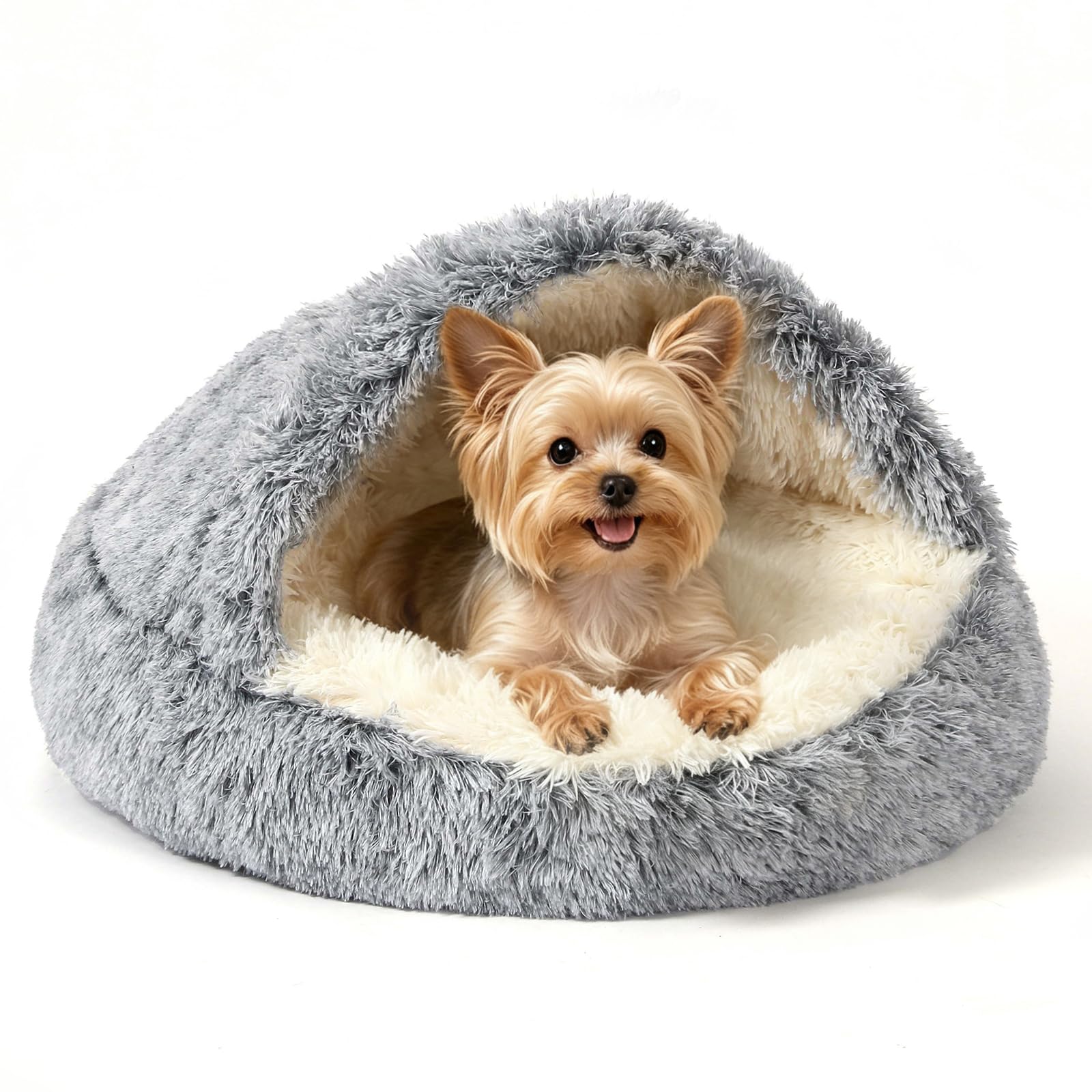 NOYAL Hooded Donut Bed, Calming Cave for Cats &amp; Small Dogs