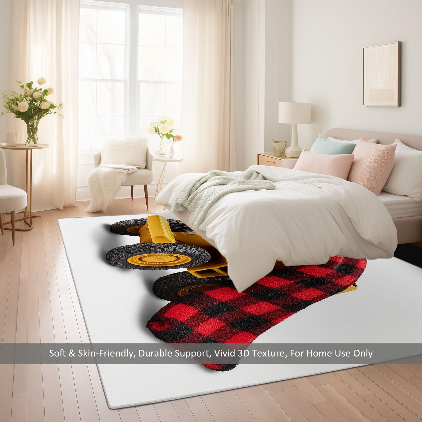 Generico Tappeto Salotto 180 x 240cm Morbido Tappeto Scendiletto Camera da Letto Veicolo da costruzione dei cartoni animati Tappeti Lavabili per Salotto Cameretta Bambino Ufficio Ingresso