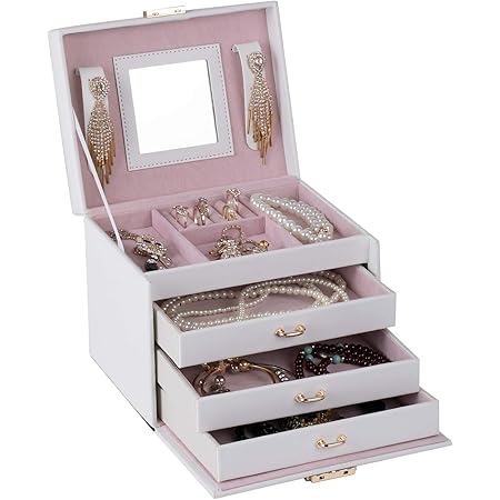 Amazon Rouling ジュエリーボックス 大容量 アクセサリー収納ケース ギフト ネックレス小物入れ 白 ジュエリー収納 オンライン通販 Amazon Rouling ジュエリーボックス 大容量 アクセサリー収納ケース ギフト ネックレス小物入れ 白 ジュエリー収納 オンライン通販