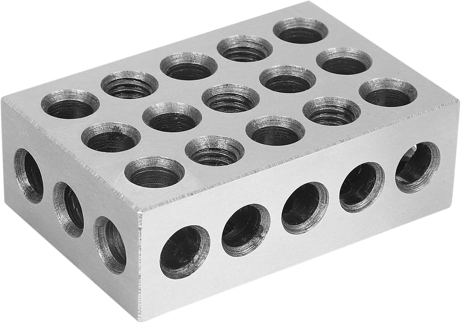 RIVNN 2Pcs 25x50x75mm Hardened Steel Blocks 23 Holes Parallel Clamping