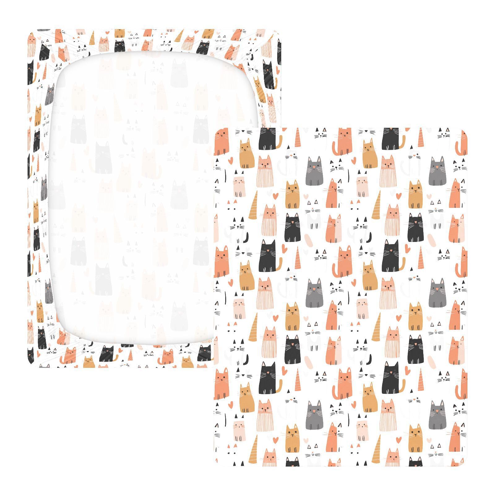 Cartone animato Carino Colore San Valentino Gatto Baby Culla Lenzuola Cotone Baby Playard Foglio Morbido Comodo Neonato Culla Lenzuolo per la Nascita, 1 Confezione cuna de Acolchonado