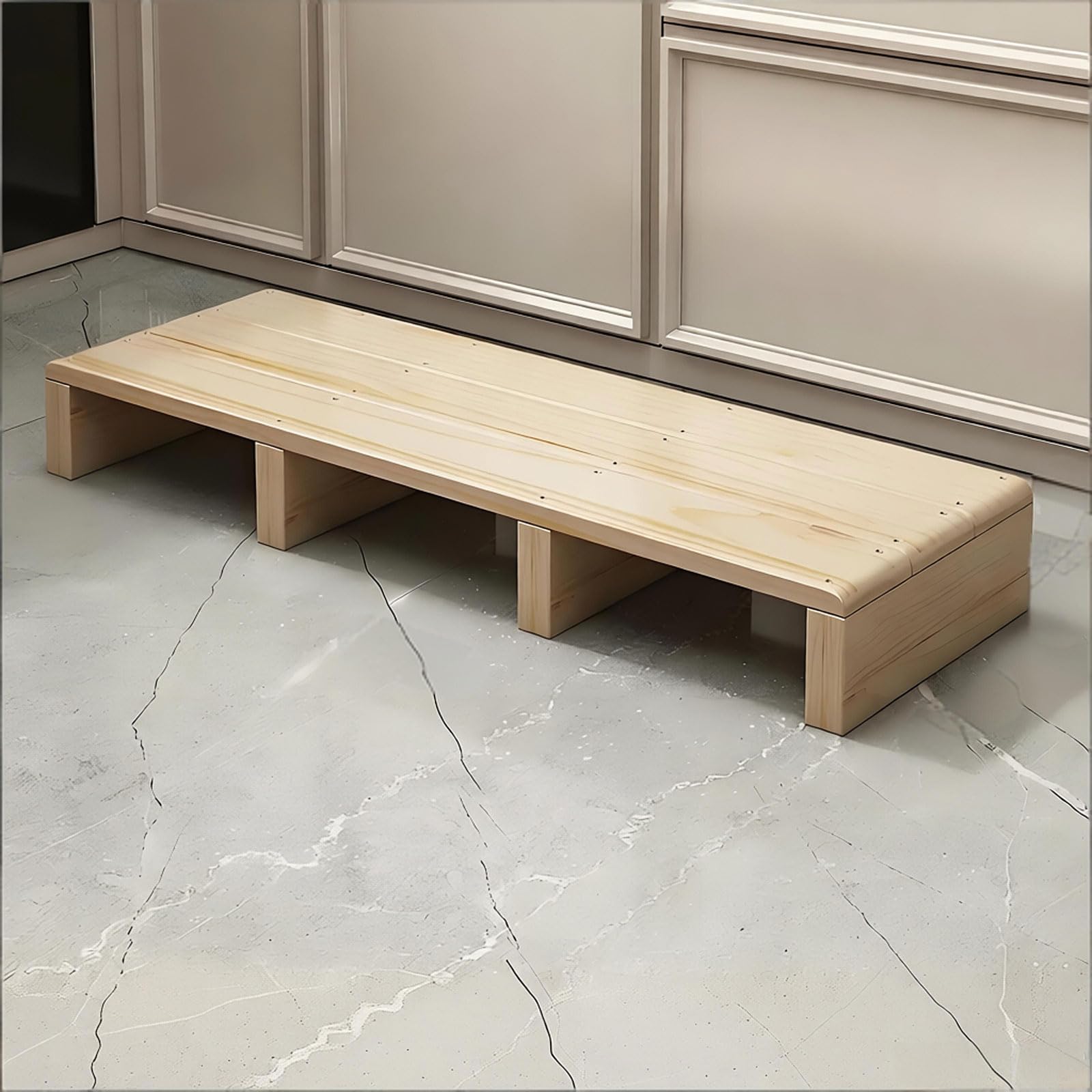 ZYNNEL Nursery Step Stool for Kids, Non-Slip Toddlers Tiers Wooden Step Ladder Chair for Kitchen Bathroom Toilet Long Footstool Helper Waterproof HDPE Non-Slip Kitchen/Bathroom/Bed Footstool Step