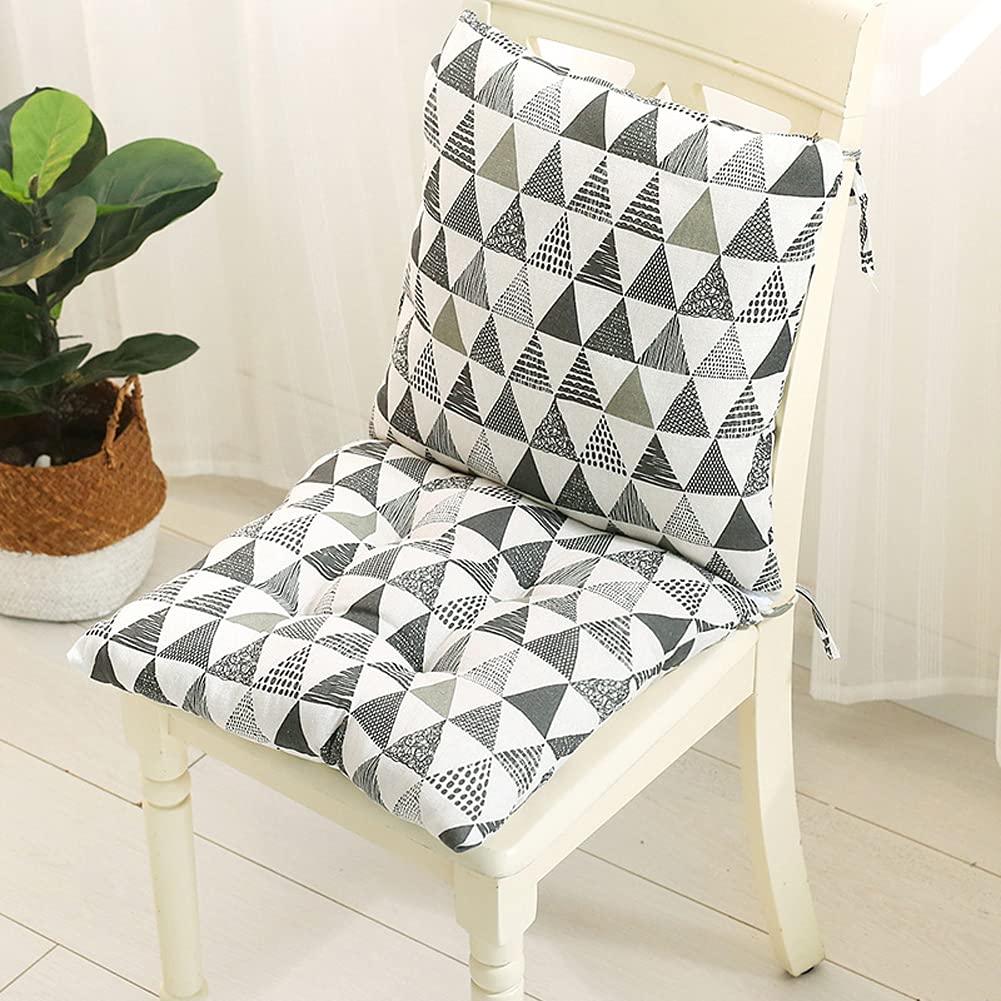 YAOTT Garden Chair Cushion Comfort One-Piece Style Seat Cushion Square Cushion with Ties Siamese Soft Chair Seat Pad and Back Cushion Retro Printed Padded Chair Pads for Home Office Dining Armchair