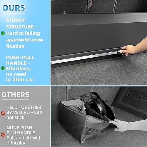 Miniatura 7 de Organizador de maletero SUV con luz LED, caja de almacenamiento de cuero impermeable para el modelo Y 2022-2023, organizador plegable para SUV,