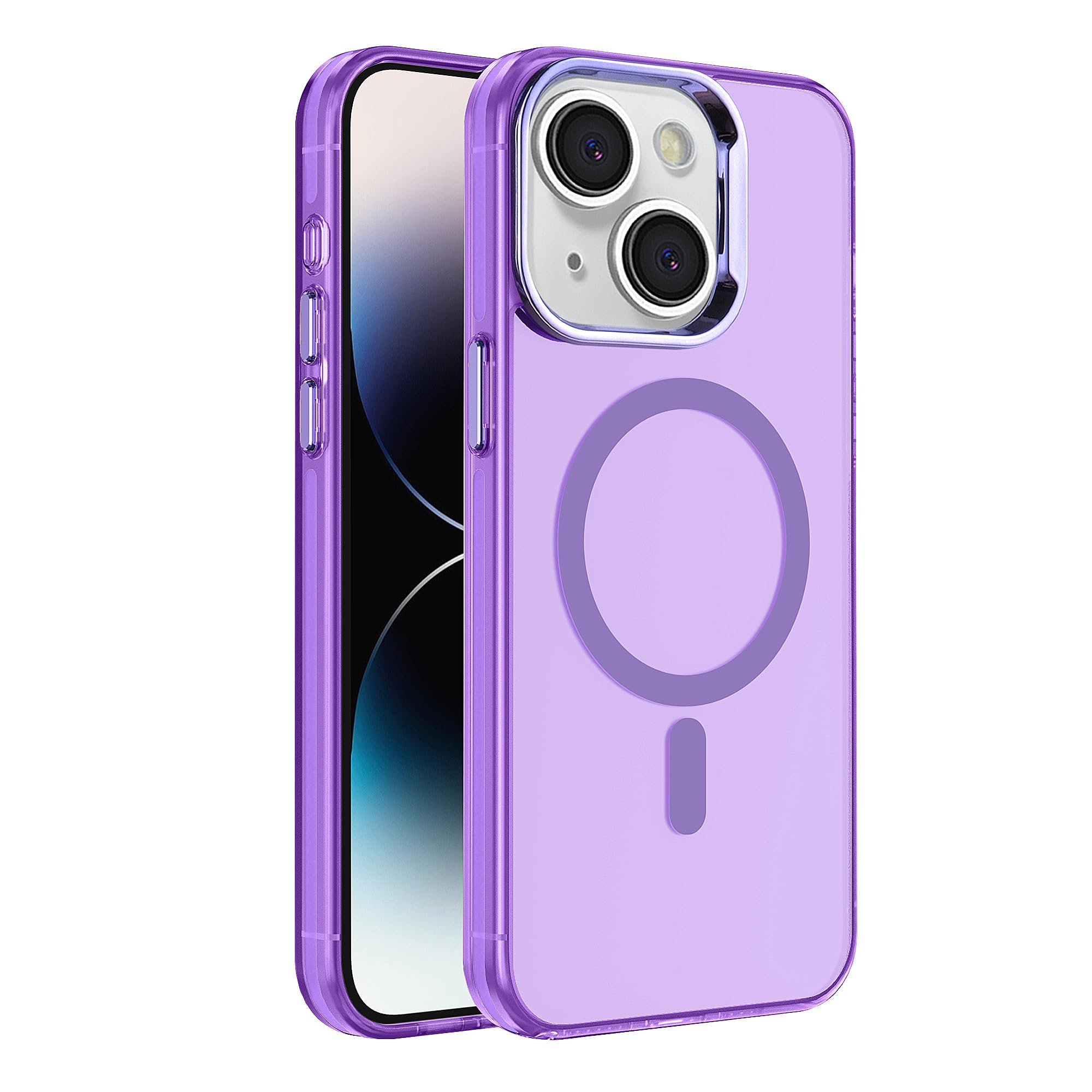 S. Tedazo Magnetic Case for iPhone 15 Plus (6.7 inch) Compatible with Magsafe,[Not Yellowing] Slim Thin Shockproof iPhone 15 Plus Case-Purple