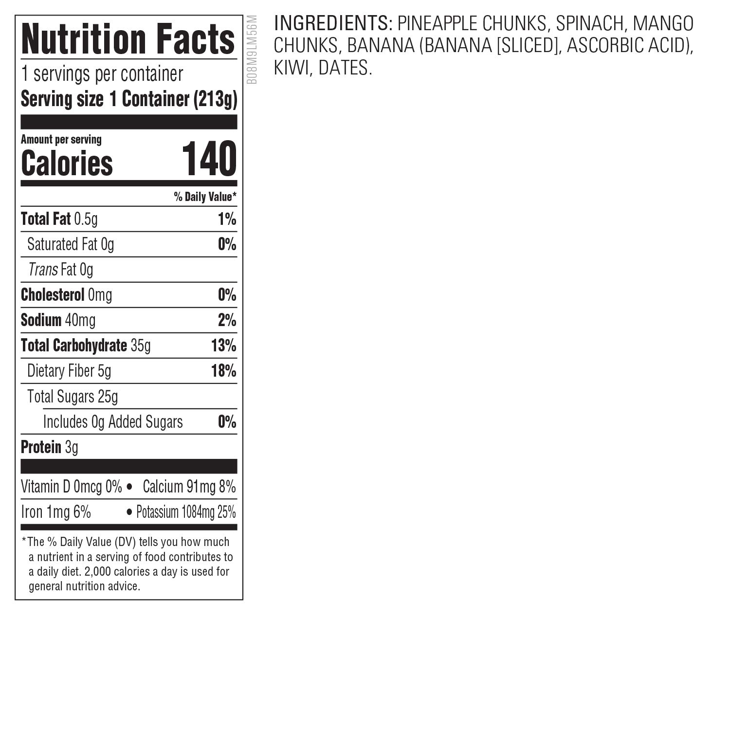 Amazon Kitchen, Pineapple Spinach Mango Smoothie, 7.5 Oz