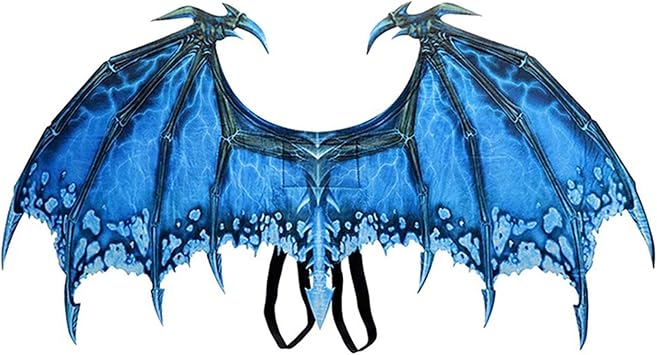 Adult Dragon Wings Halloween Dragon Costume Non-Woven Dragons Wings Creative Performance Cosplay Props A-Blue, One Size