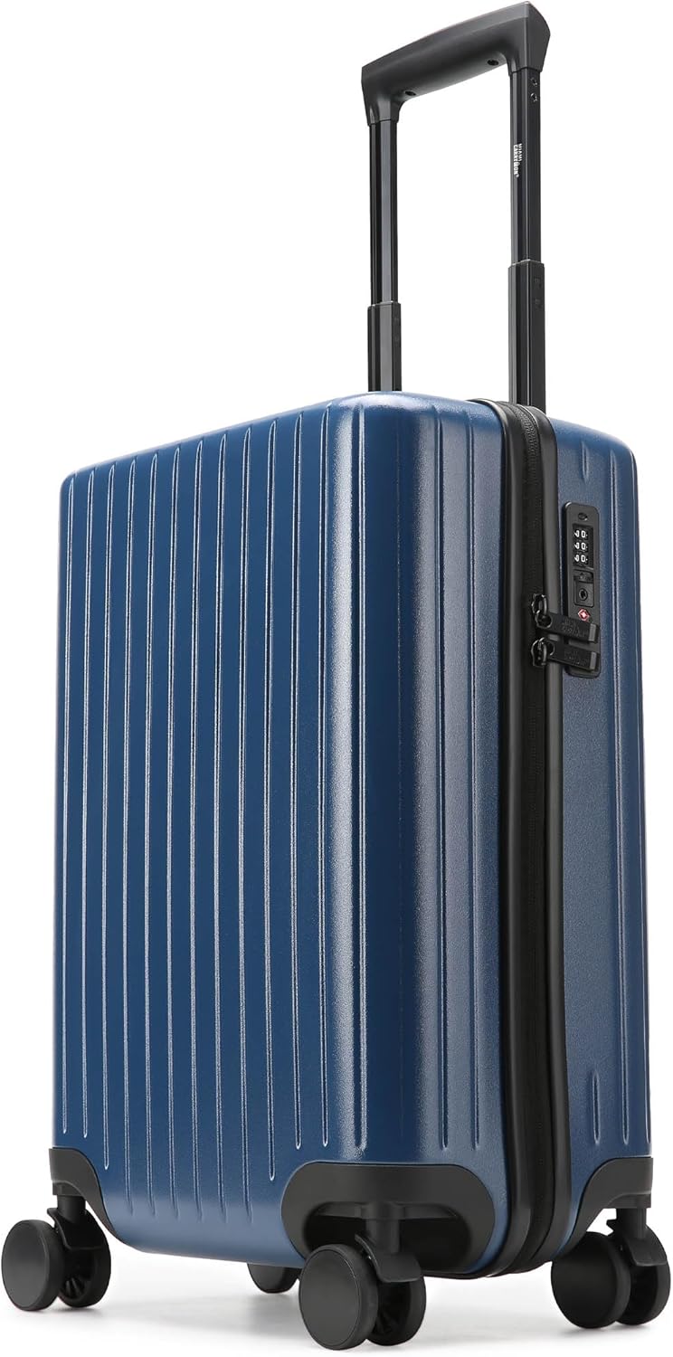 Ocean 20" Carry-on Suitcase, TSA Lock, Polycarbonate Shell (Navy)