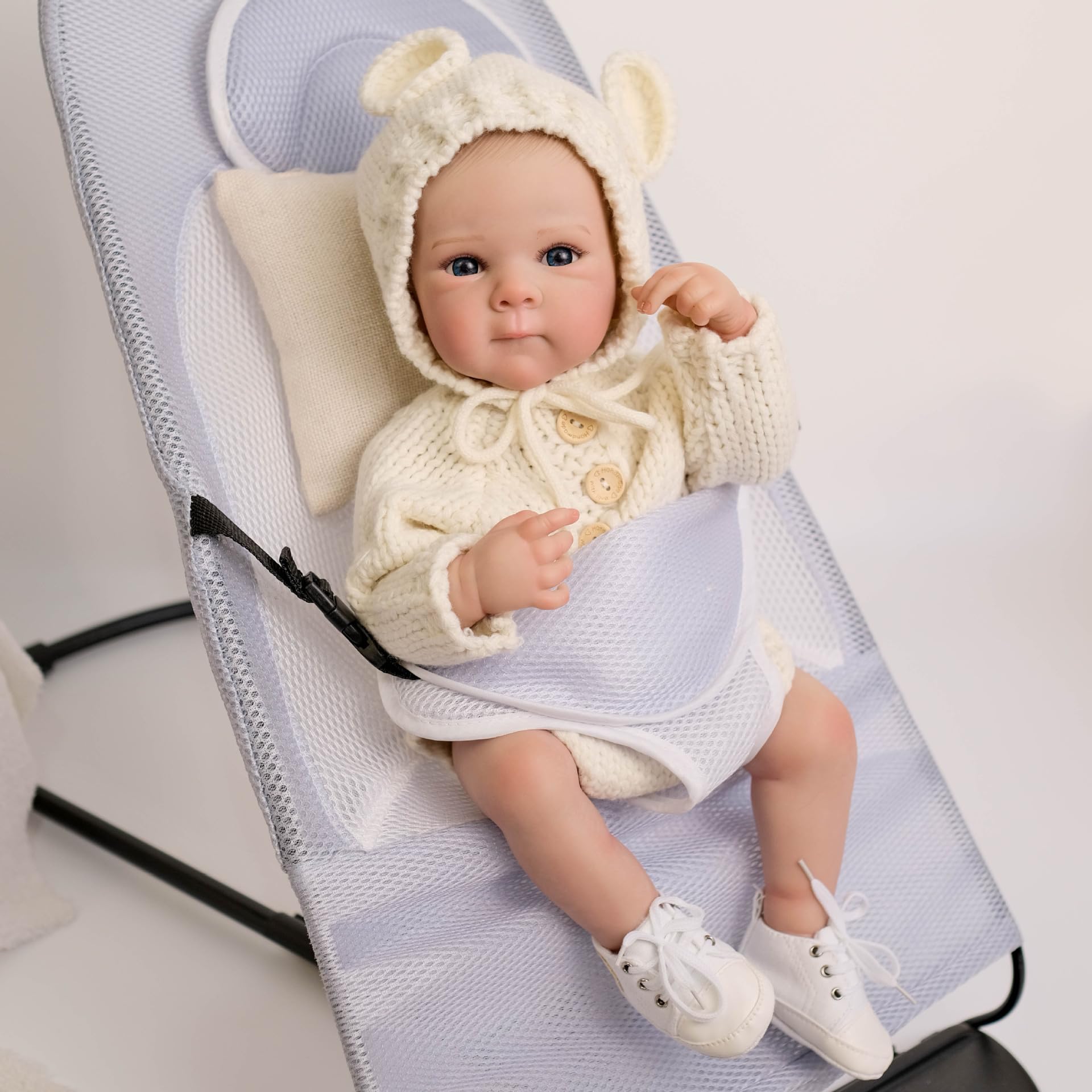 ZIYIUI Reborn Puppe Reborn Babypuppen Mädchen 19 Inches Handgefertigt Waschbar Reborn Babys Weiche Vinyl Körper, Wiedergeboren Babypuppe Sieht Wie EIN echtes Baby (Augen offen Mädchen)