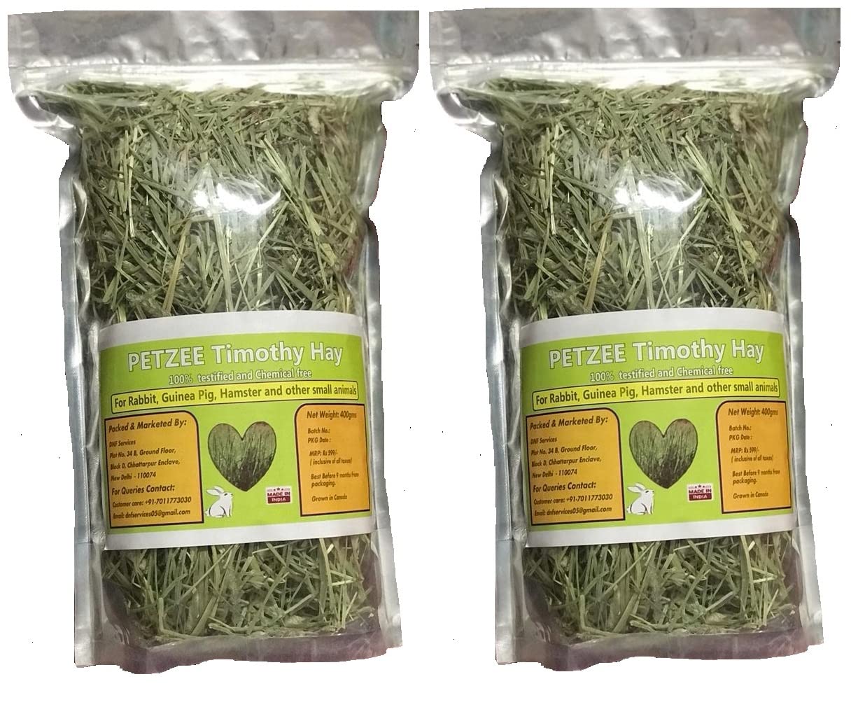Petzee Timothy Hay Food for Rabbits, Guinea Pig, Hamsters and Other Small Animals (400 GMS) - Pack of 2 (B09Y4RLXG3) Amazon Price History, Amazon Price Tracker