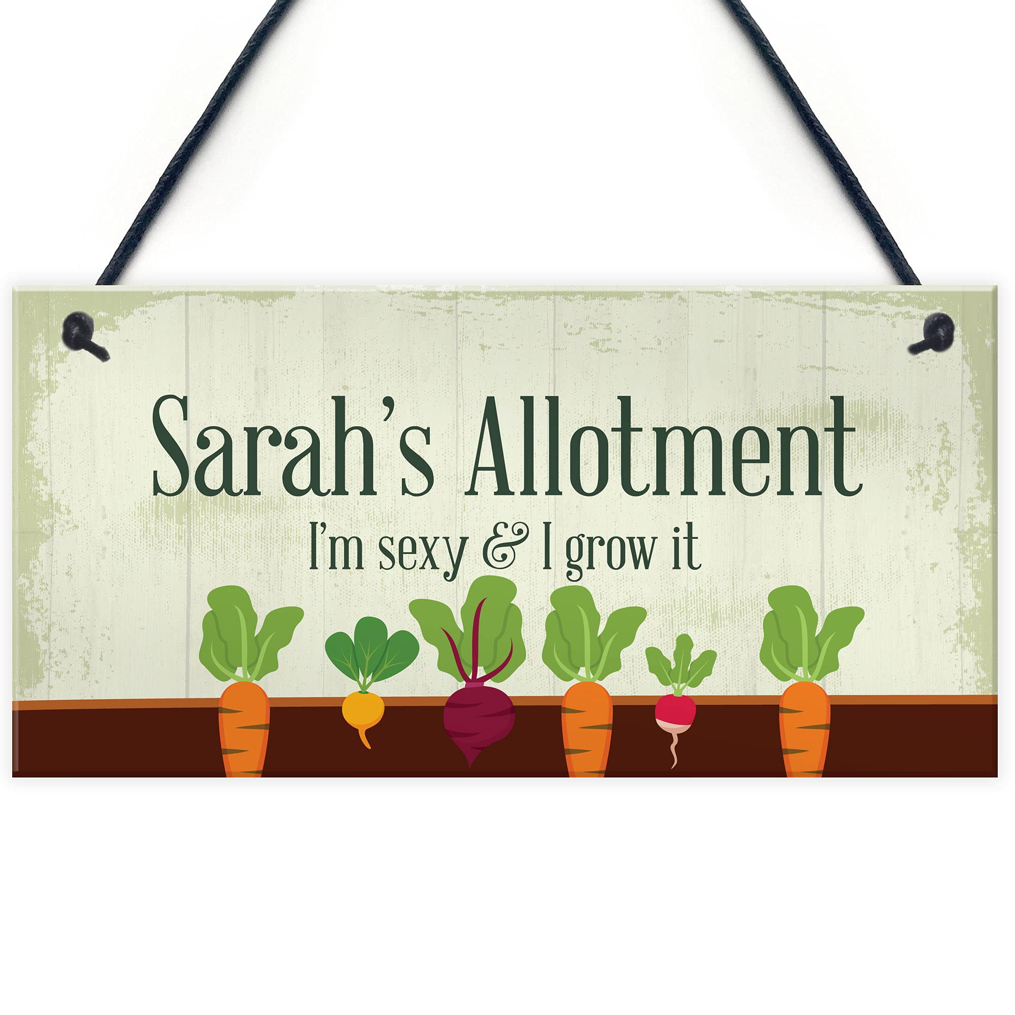 Red Ocean Personalised Funny Allotment Sign Gift For Gardener Garden Shed Greenhouse Sign
