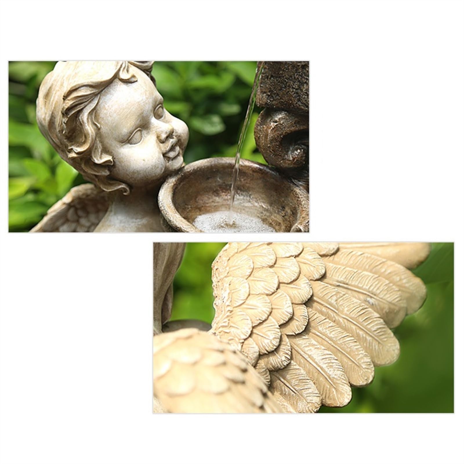 Gartenbrunnen Engelsbrunnenlandschaft, Wasserdekoration im Freien, Gartenlayout, Wasserlandschaftsdekoration im Innenhof Terrassendekor(L)