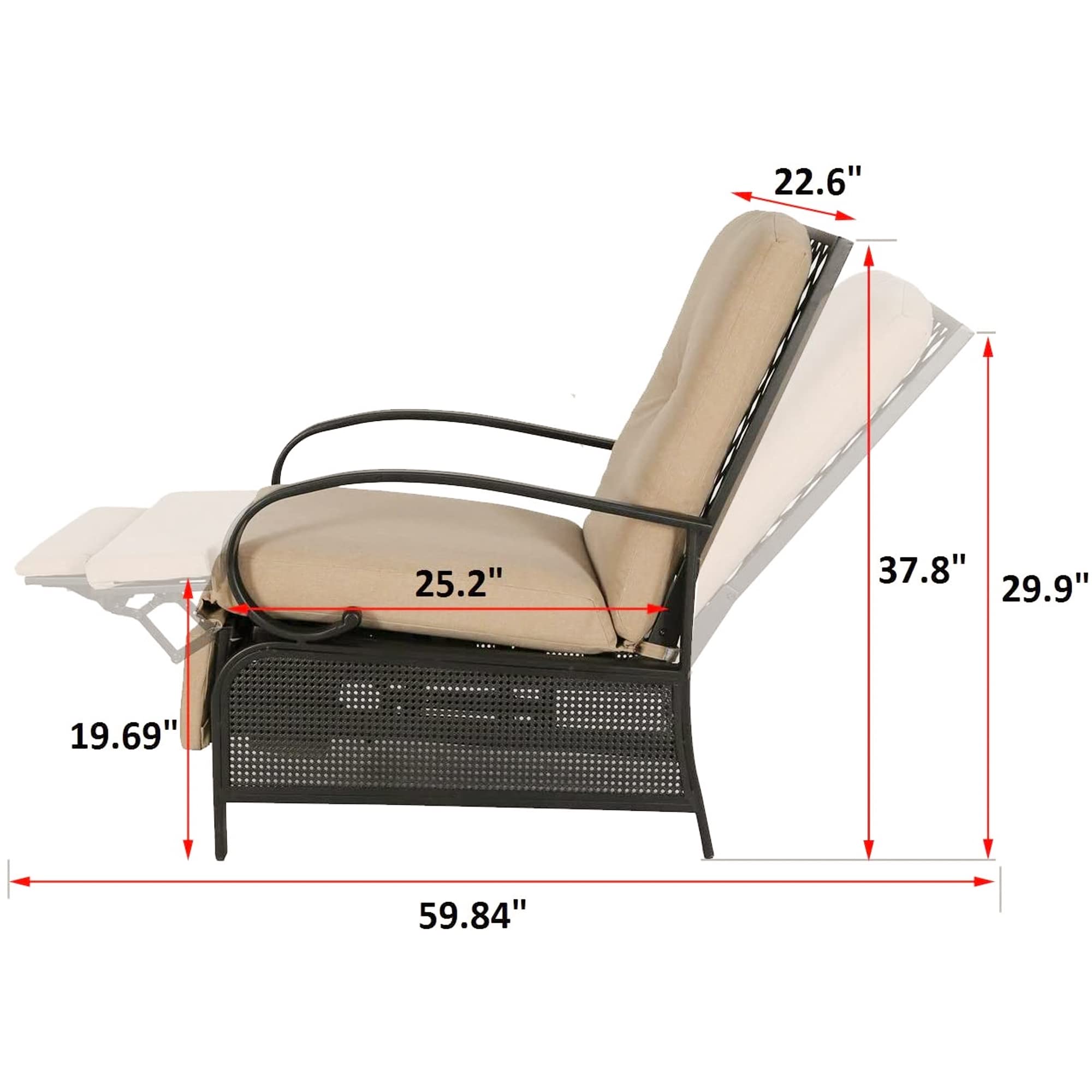 ulax furniture patio recliner chair