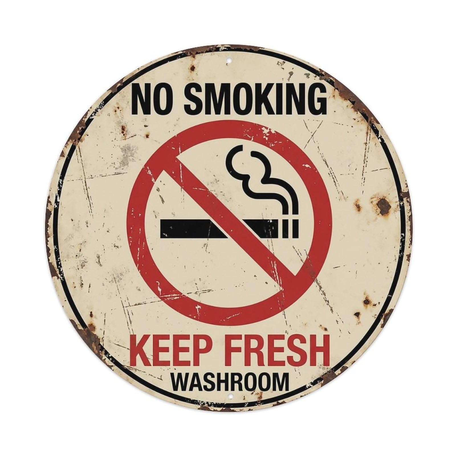 No Smoking Keep Fresh Washroom Warning Sign Metal Tin Sign