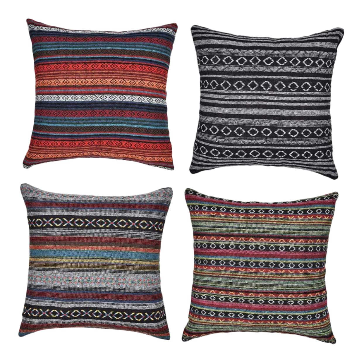Housse de Coussin Rétro à Rayures Idéale pour Confort de Voiture et Salon