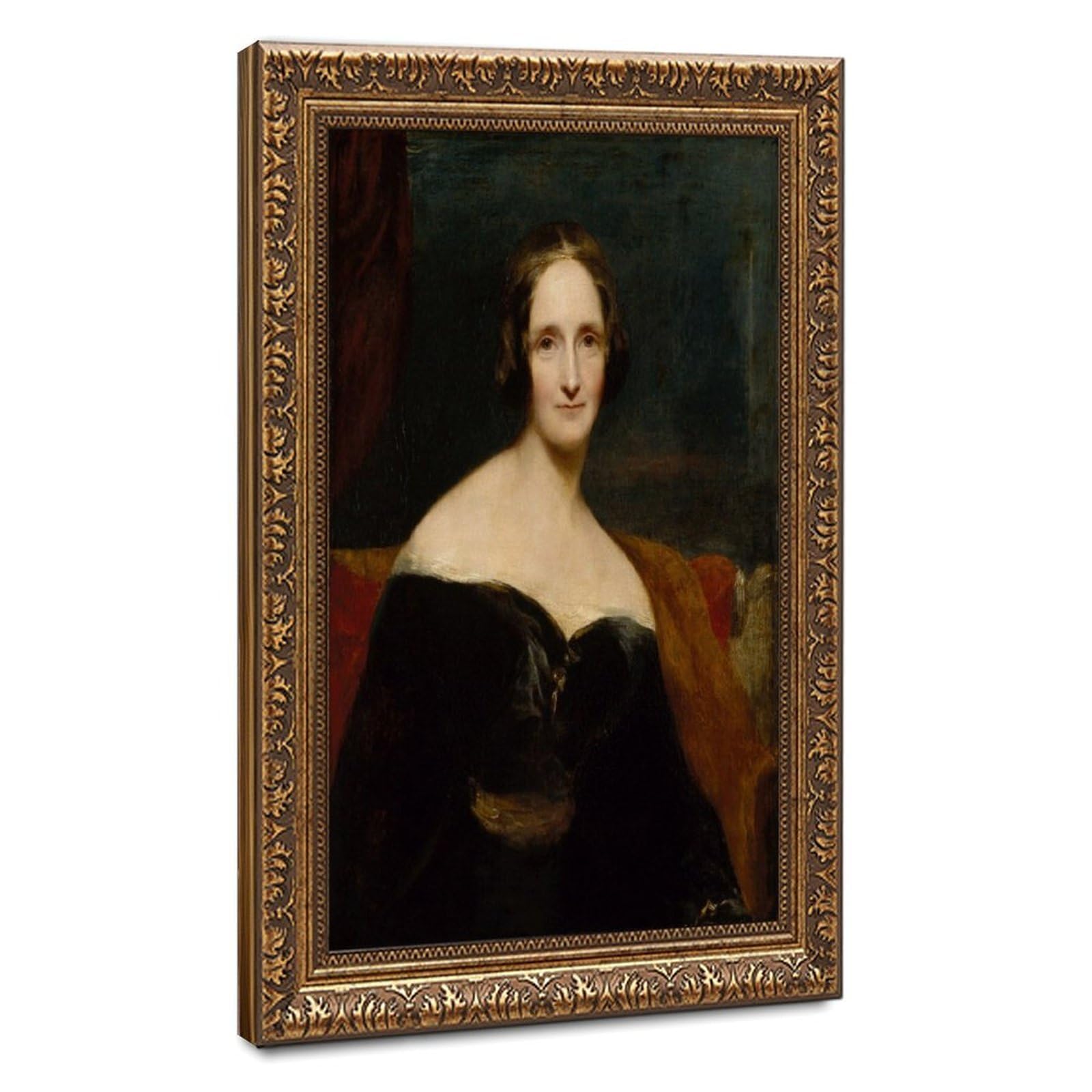 WCYB Mary Shelley Portrait Posters Prints Canvas Deco Paintings Wall Art Hangable Frame 16" L X 24" W