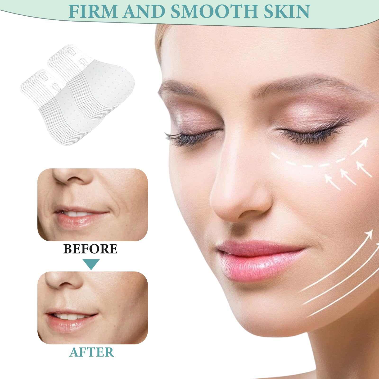 200 Piezas Hilos Tensores Faciales Face Lift Tape Invisible Lifting Facial Parche Reafirmación Instantánea Reducción Eficaz Arrugas Aplicable A Frente Contorno Ojos Contorno Boca Con 6 Correaslifting
