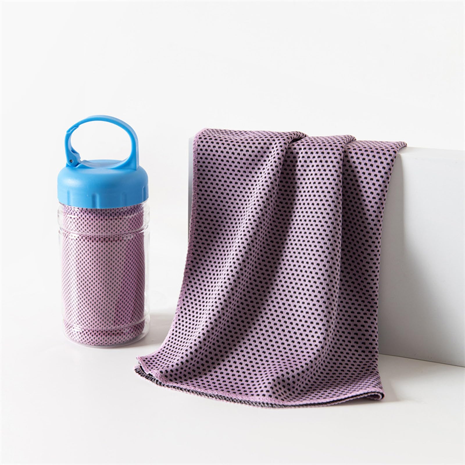 Sovtay 2pcs Cooling Towels For Hot Weather, Ice Towel Cooling Towel, Cooling Towel With Eva Hard Case, Cold Sweat Towel You Can Use Anywhere, For Summer Heat, Sports, Travel & Outdoor Relief (S5)