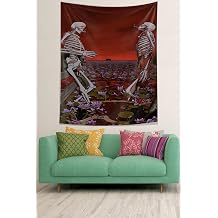 Pelangi Lotus  i ekleri Aras nda Sohbet Eden  skeletler Leke Tutmaz Kuma  Duvar  rt s  Duvar Hal s  Tapestry PNTR163, 70 x 100