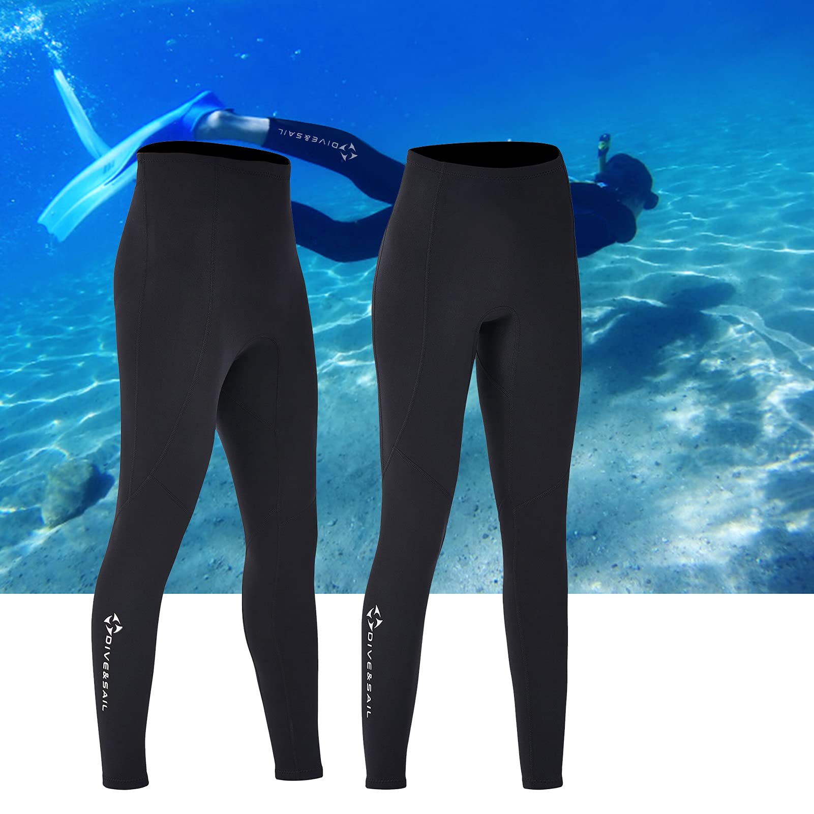 HUIOP Hombres Mujeres Pantalones de Buceo de Neopreno de 2 mm Pantalones Largos de Buceo para Buceo con esnórquel Surf,Pantalones de natación