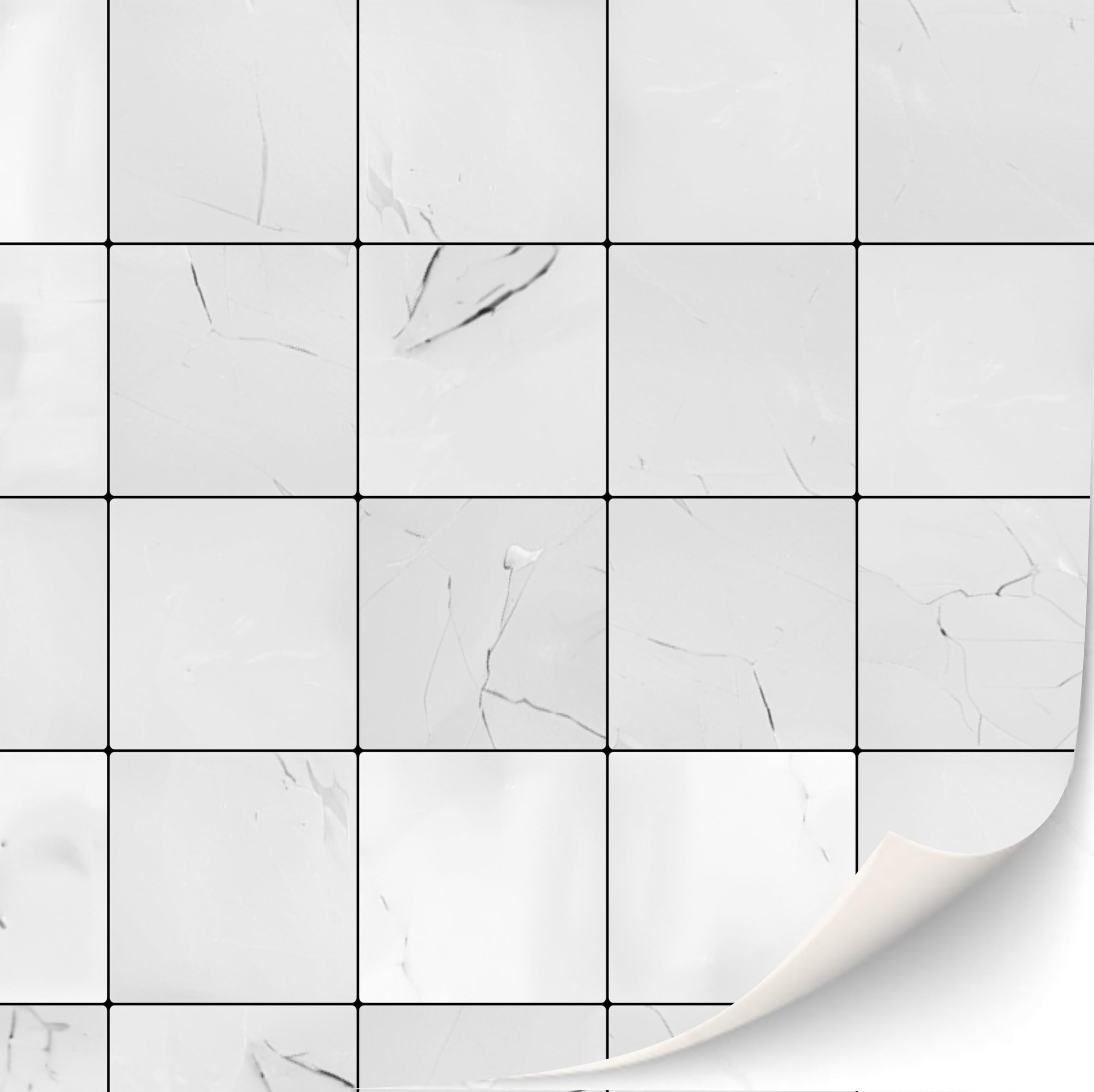 3 Sheets Self Adhesive Floor Tiles for Dollhouse 1:12 Scale (White Squared Tiles)