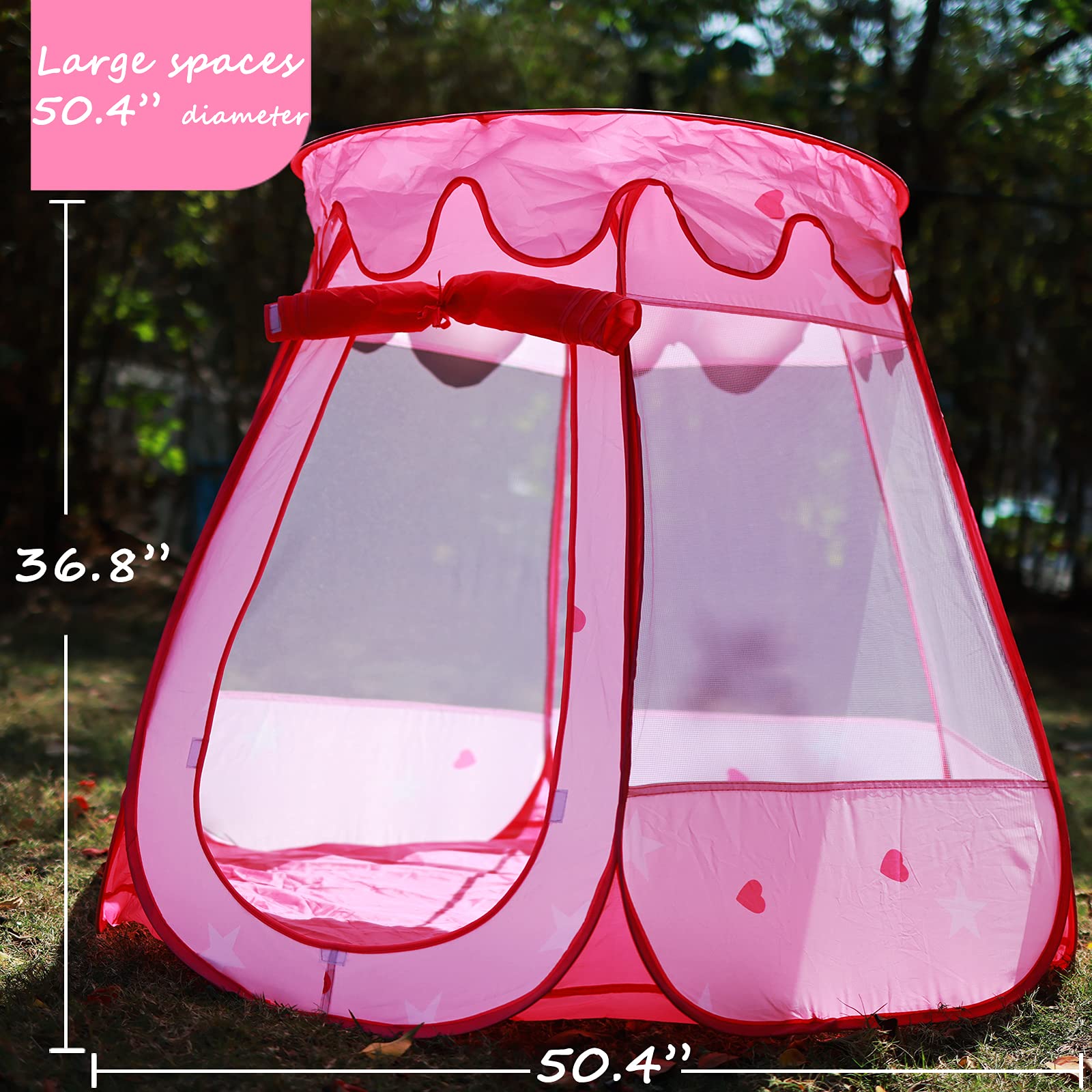 Tienda De Campaña Infantil Tipi Con Luces De Estrellas - Incluye Alfombra Acolchada, 4 Ventanas, Para Niños 3+ Años