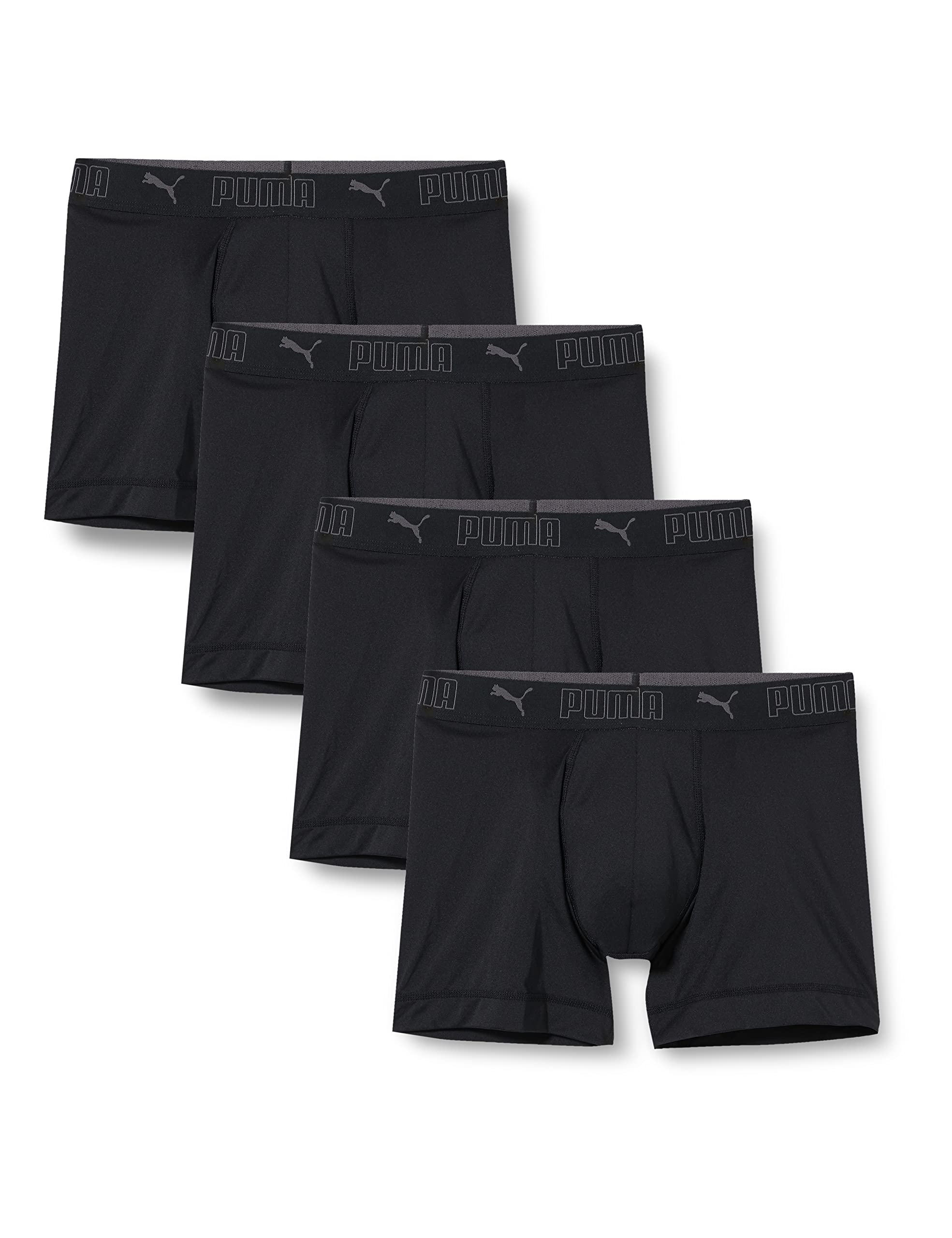 Puma Herren Sport Microfiber Boxer 4p Amazon Unterwäsche, Schwarz, XL EU