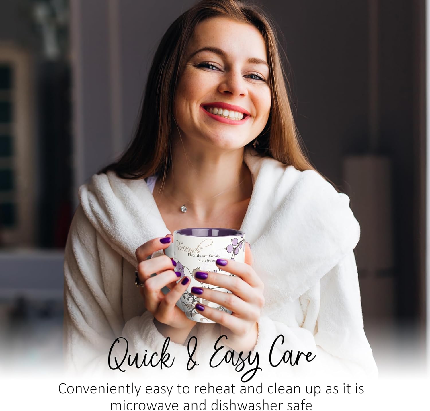 Pavilion Gift Company - Friend Coffee Mug - Mark My Words Friend Mug with "Friends Are Family We Choose" Design - Ceramic Coffee Cup for Friends, Microwave & Dishwasher Compatible - Multicolor, 20 oz - Image 7