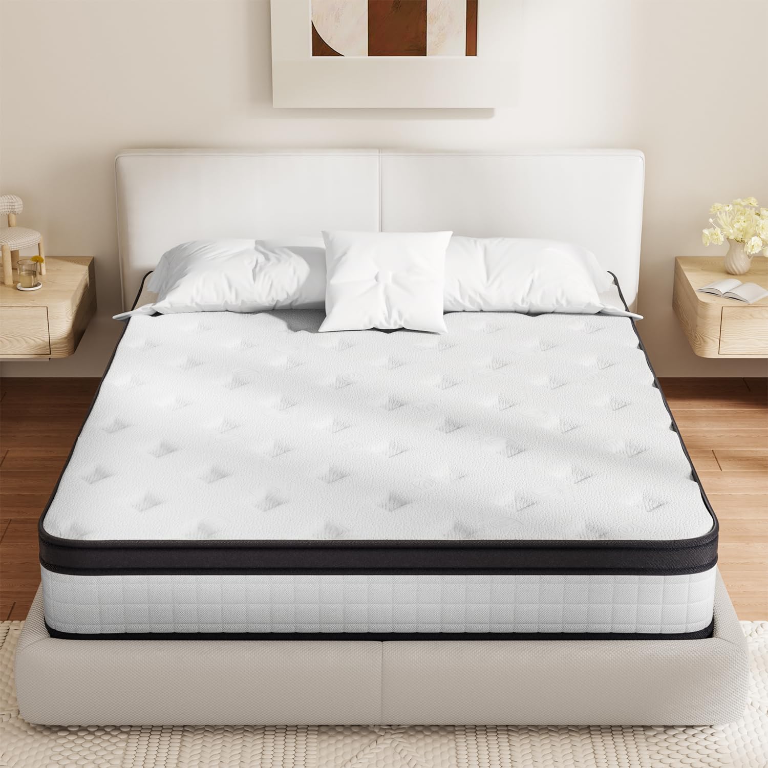 OAITE Queen Mattress - 10-Inch Hybrid Mattress with Individual Pocket Springs and Memory Foam, Queen Size Bed in a Box, Breathable and Pressure-Relieving