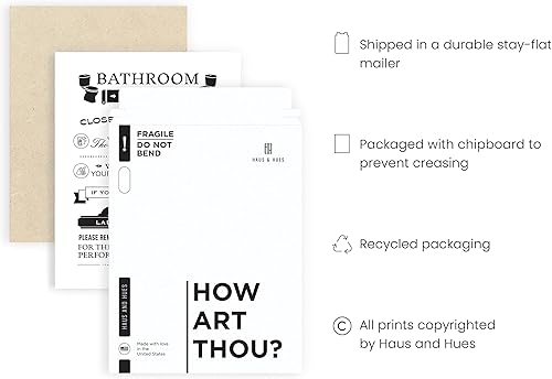 Miniatura 143 de HAUS AND HUES Decoración Divertida de Baño – Arte de Pared de Barba y Mullet, Letrero Humorístico de Baño, Impresión de Pared Divertida para Baño o