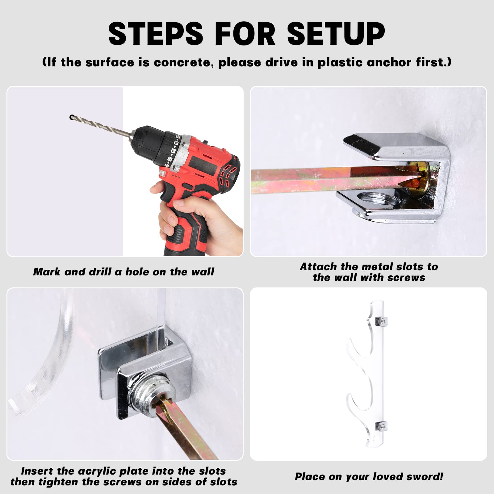 Support D'épée Rand 19,5 X 8,5 Cm Support Mural Katana Pour Katana / Épée, Suppo