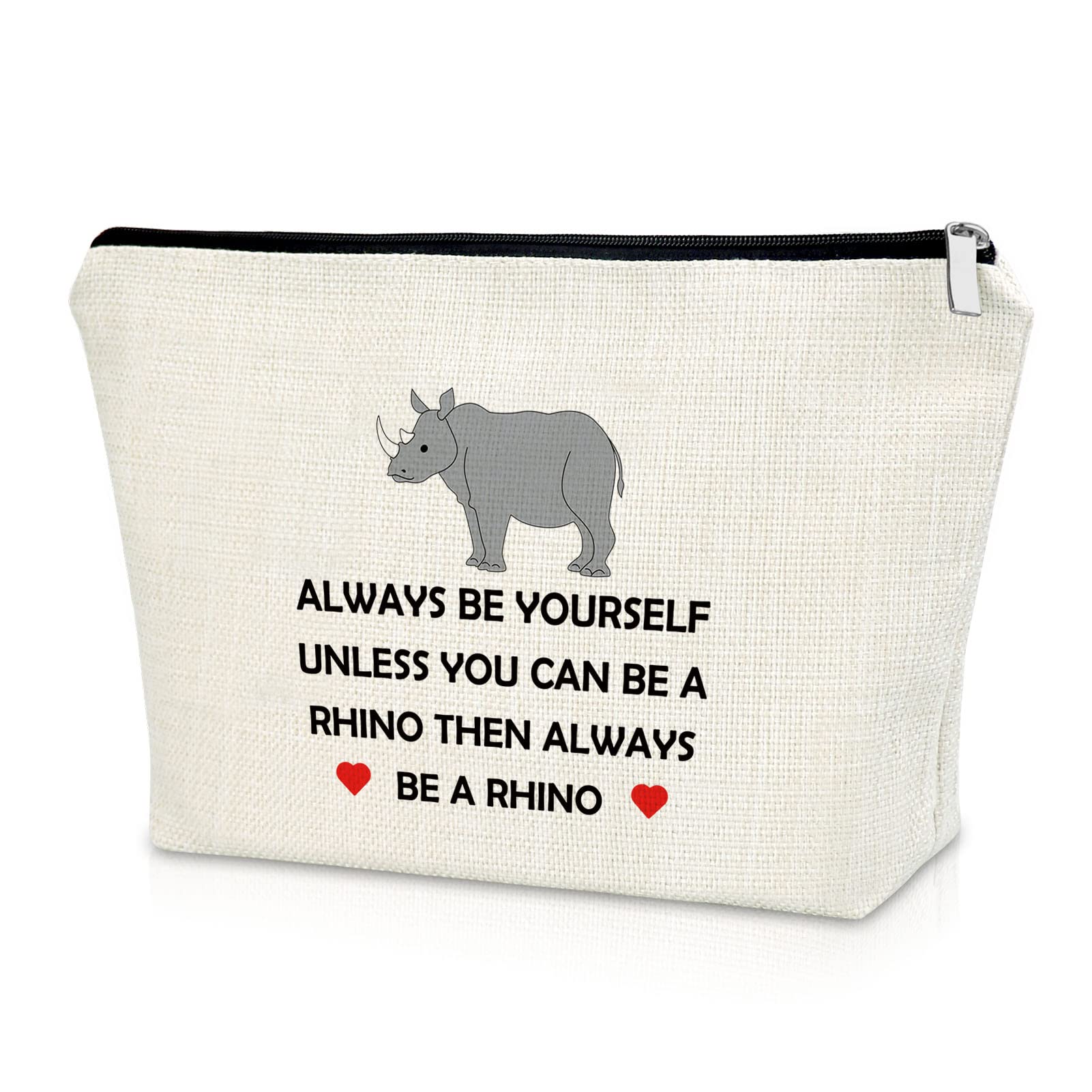 SazuwuRhinoceros Gifts for Women Rhino Lover Gifts Makeup Bag Rhino Theme Gifts Animal Lover Gifts Cosmetic Bag Inspirational Gifts Zoo Keeper Gift Birthday Christmas Gifts Travel Pouch