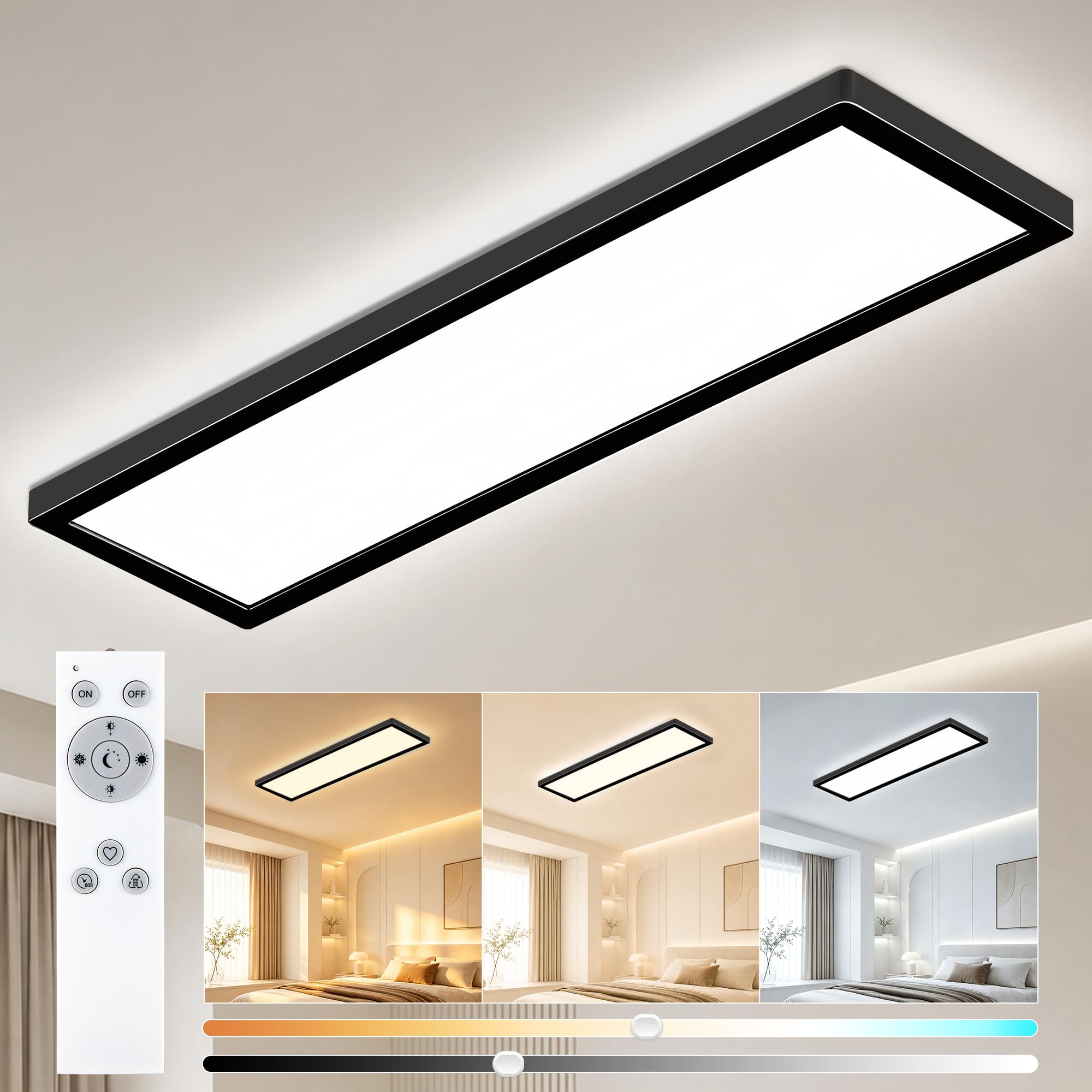 Ledronix 14W LED Ceiling Light 3000-6500K Dimmable Lamp with Remote Control