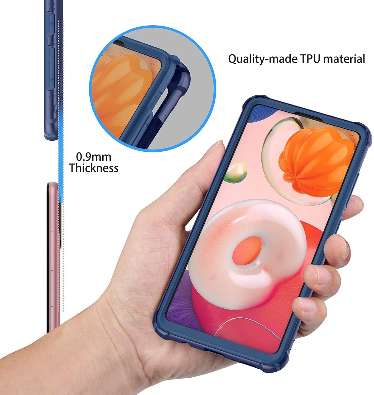 Amazon.com: Designed for Galaxy A51 Case,ORETech Samsung A51 Cover with [2  x Tempered Glass Screen Protector] 360° Full Body Hard PC Soft TPU Silicone  Edge Heavy Duty Protective Case for Samsung A51