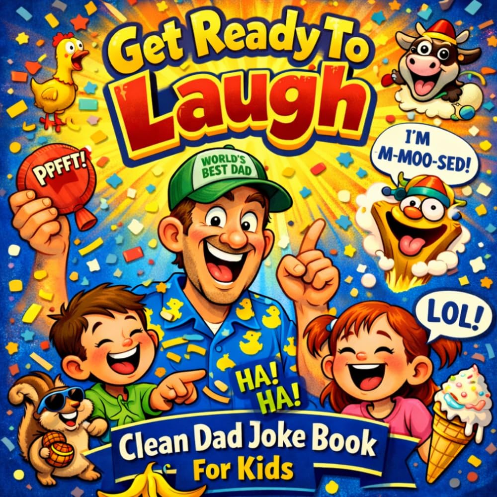 Get Ready To Laugh: Clean Dad Joke Book For Kids (Get Ready To Laugh: Hilarious Joke Books For Kids)